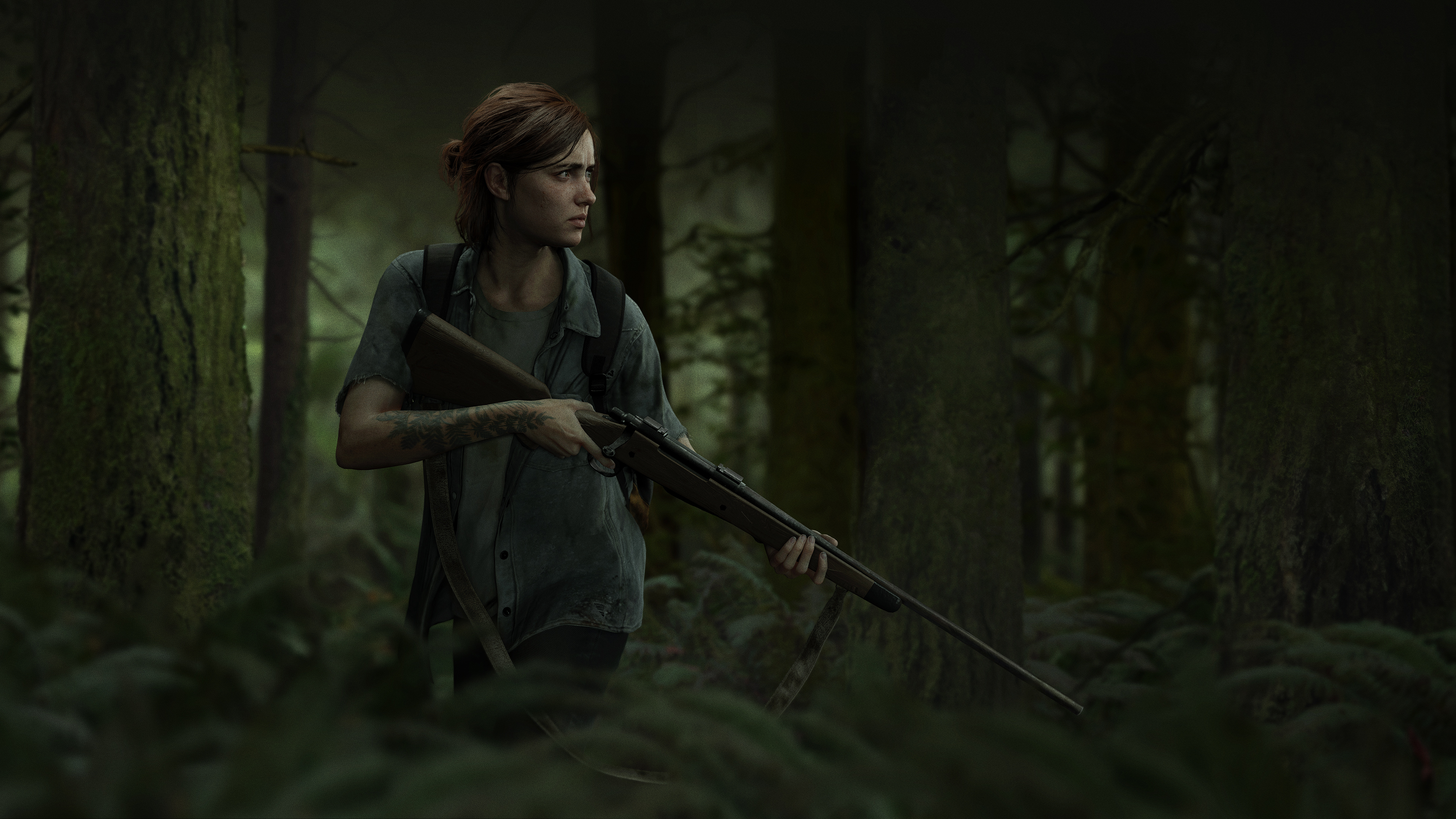 Ellie from The Last of Us Part II with a rifle HD Wallpaper