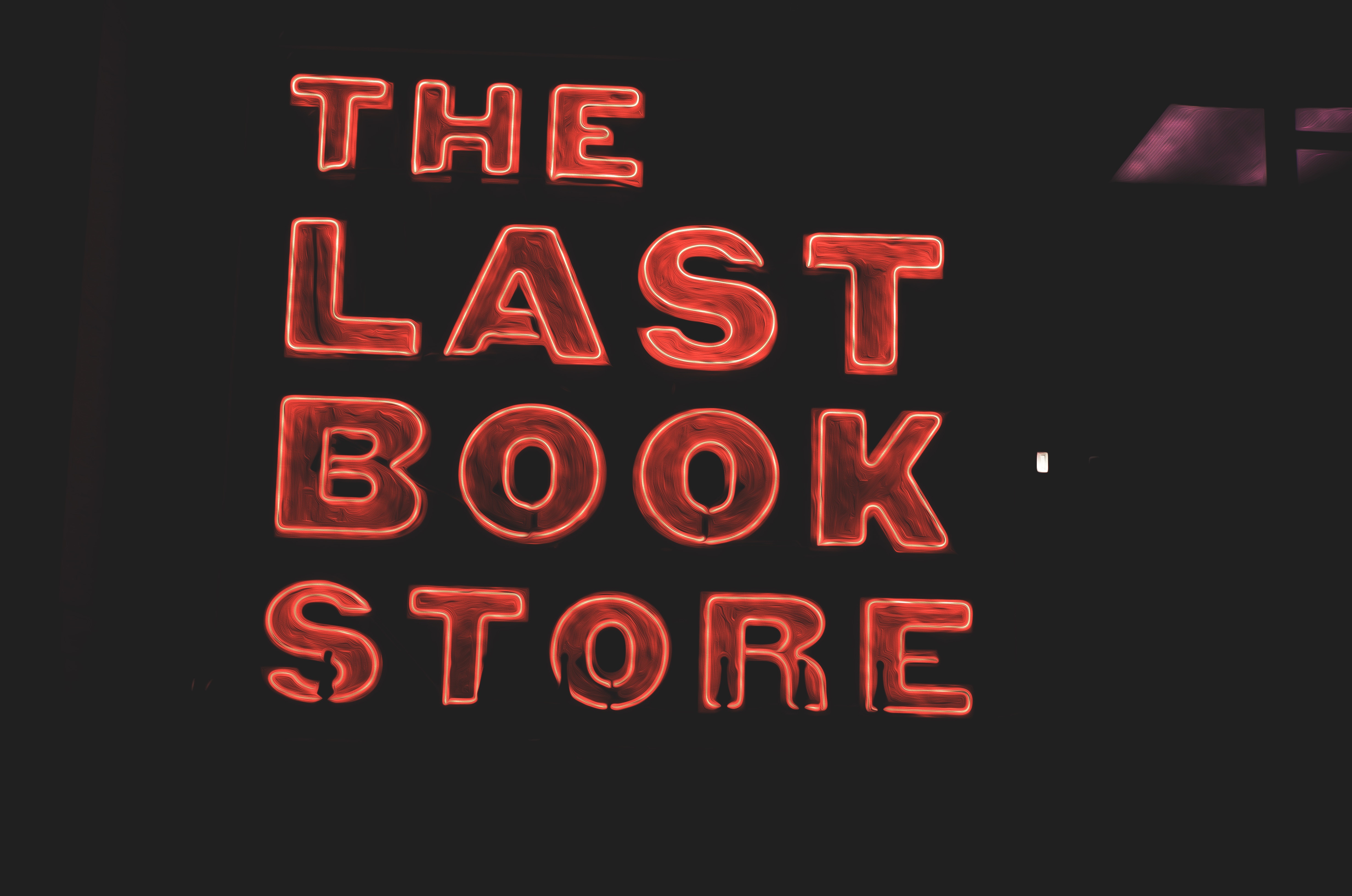 The Last Book Store Neon Sign HD Wallpaper