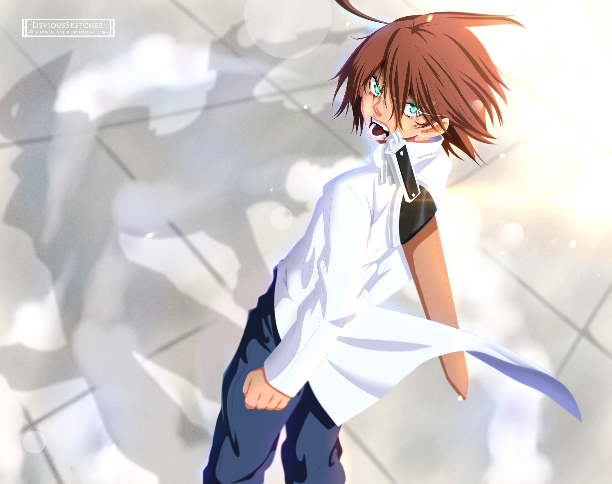 Tatsumi from Akame Ga Kill! in white coat HD Wallpaper