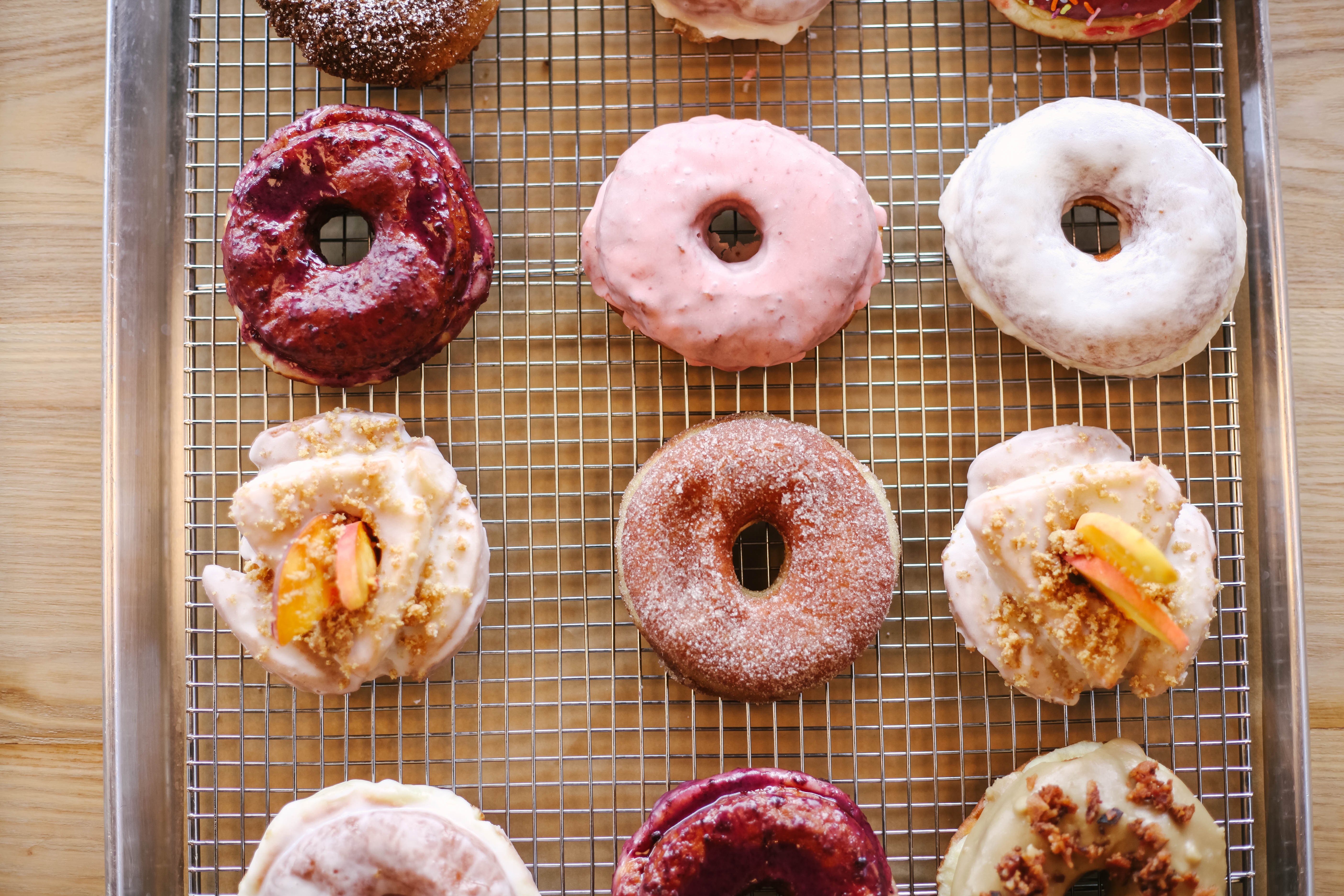 Homer Simpson Donuts with Pink Icing on Cooling Rack HD Wallpaper
