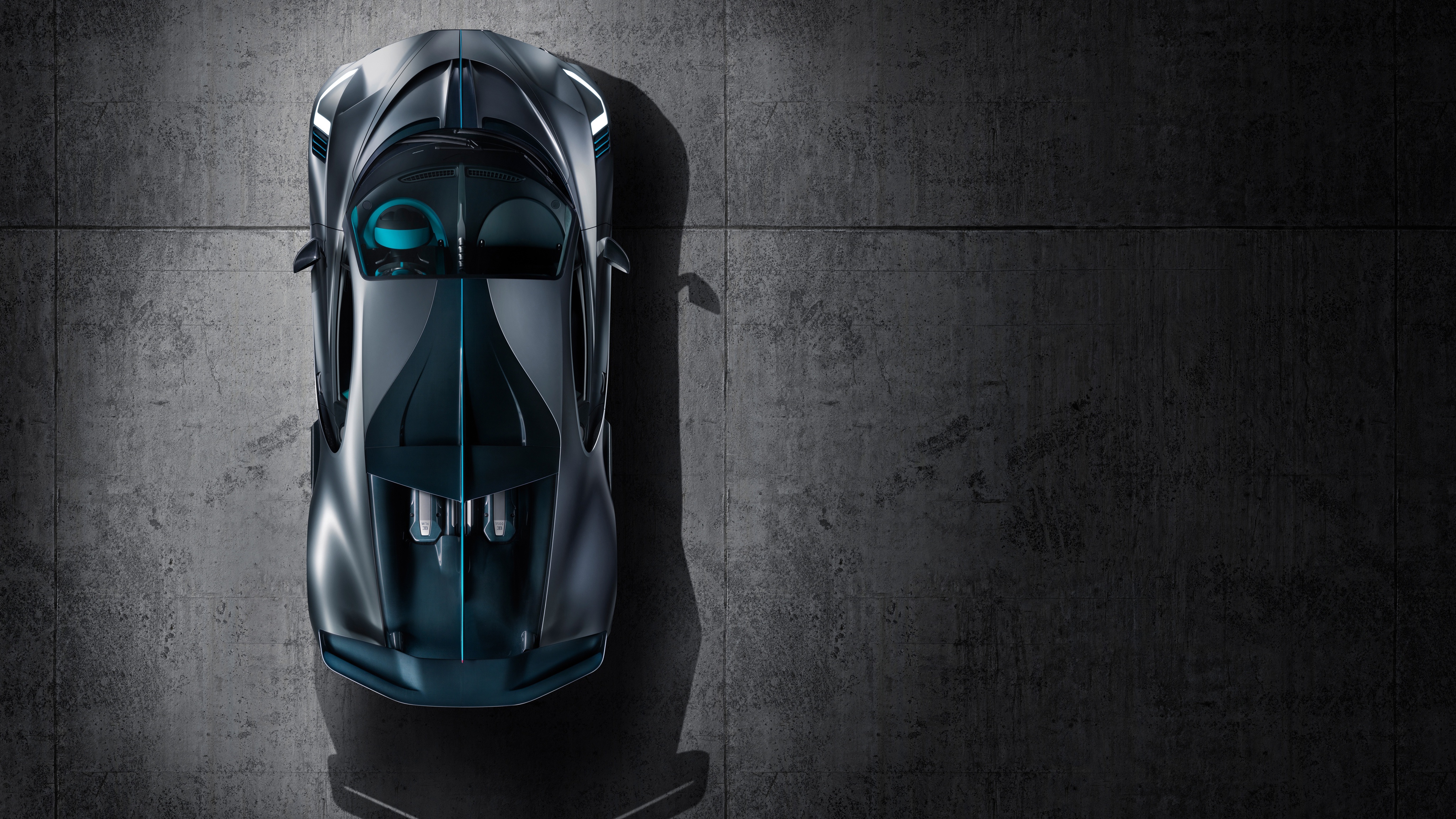 Bugatti Divo supercar from a top-down perspective HD Wallpaper