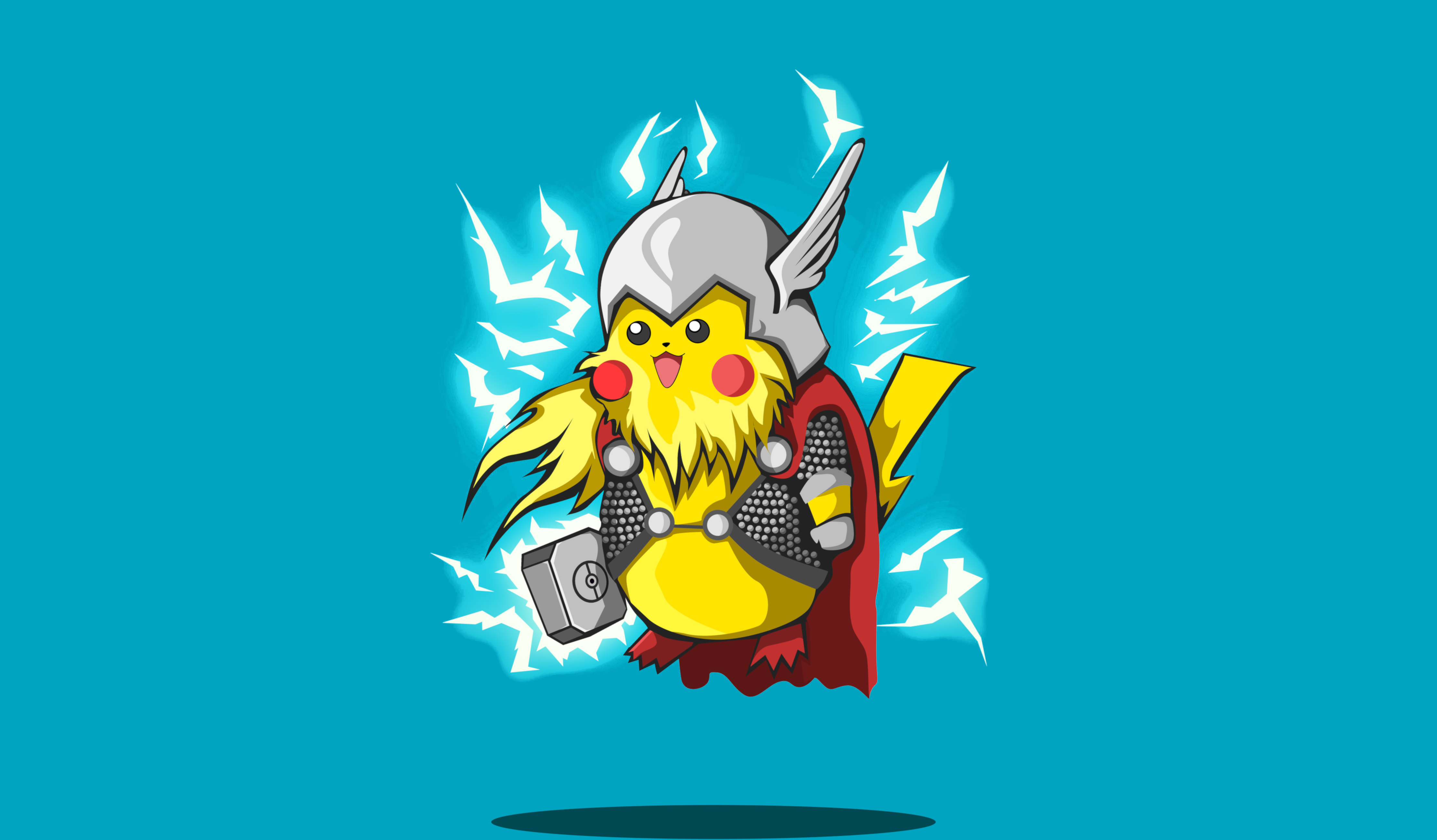 Pikachu as Thor with Mjolnir HD Wallpaper