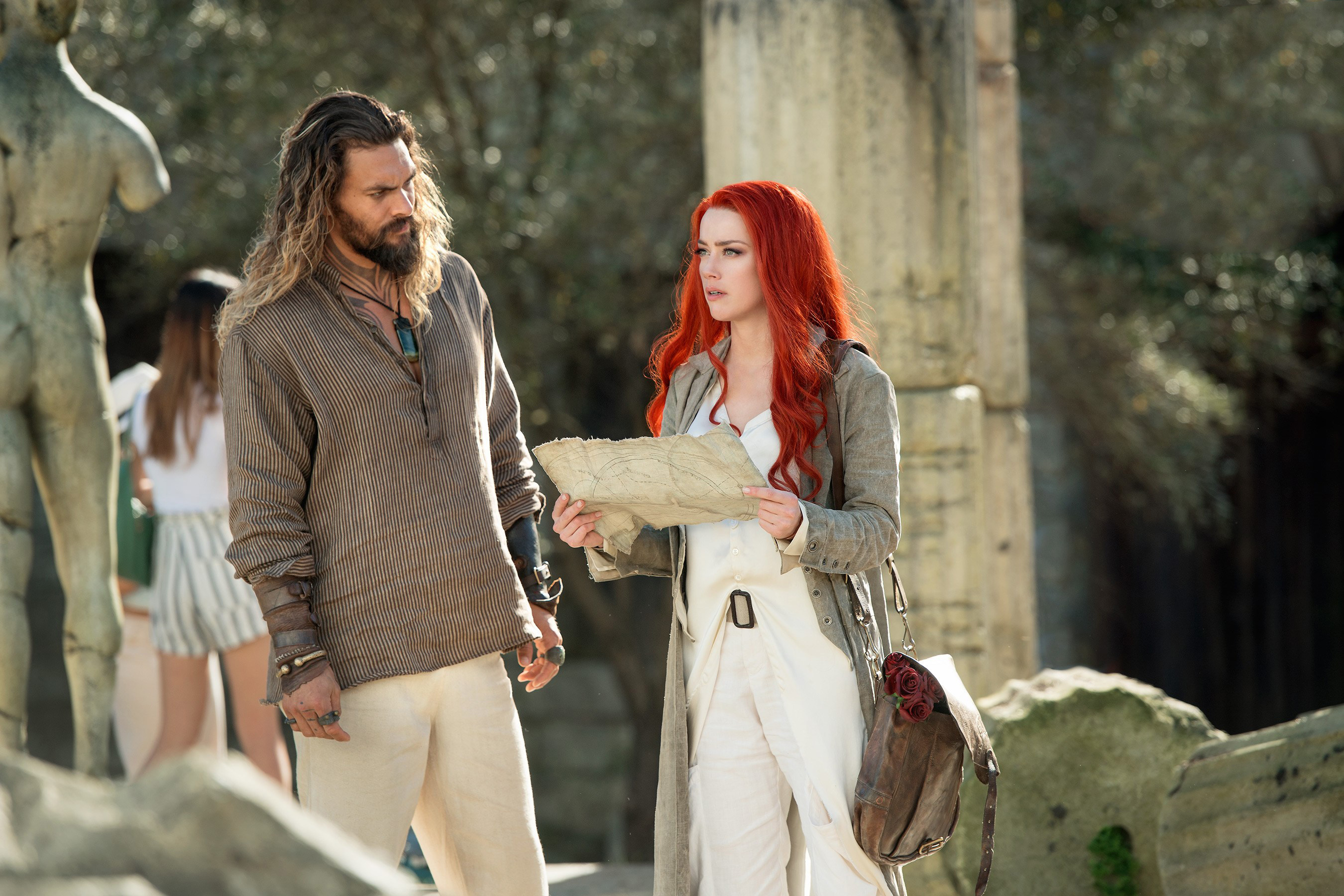 Aquaman (Movie) with Jason Momoa and Amber Heard HD Wallpaper