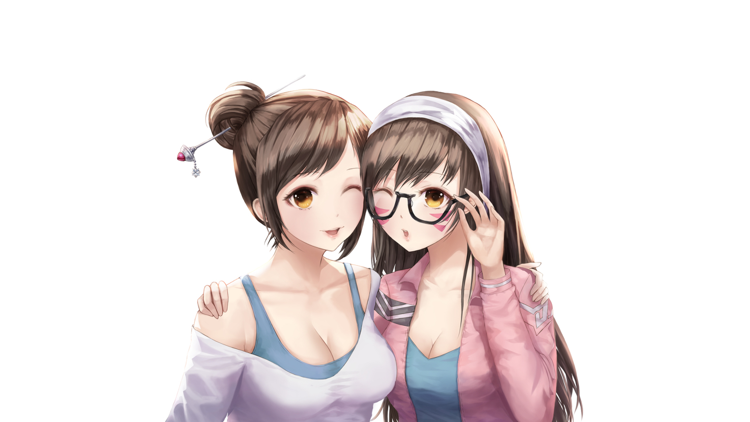 D.Va and Mei from Overwatch HD Wallpaper