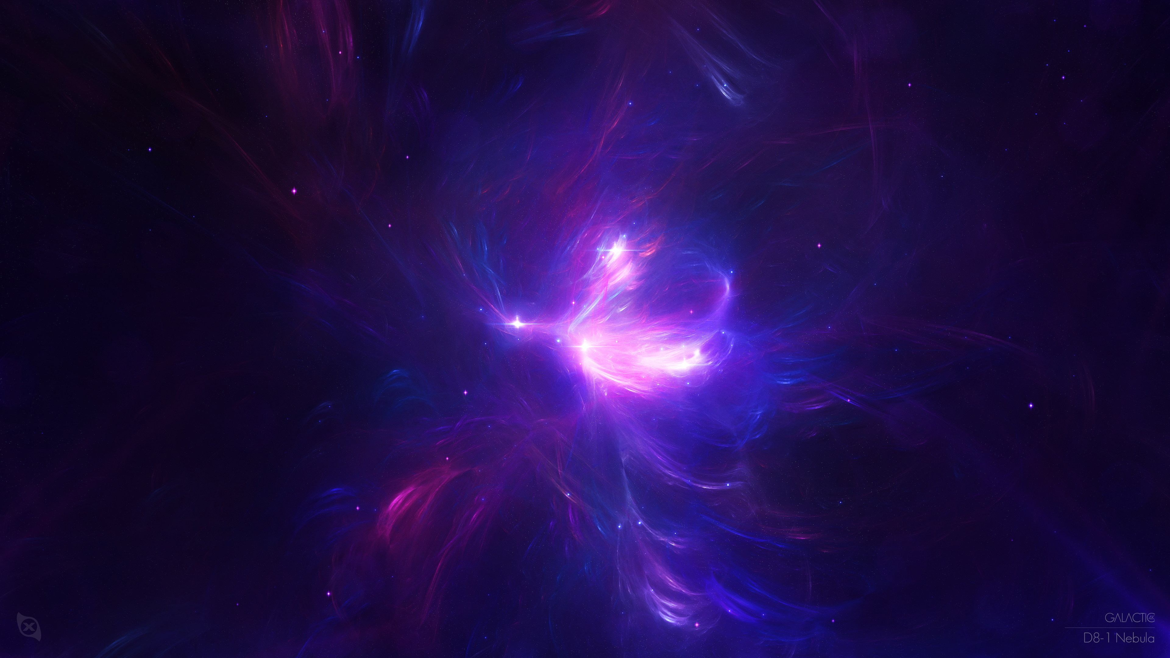 4K Purple Nebula with Cosmic Light Trails HD Wallpaper