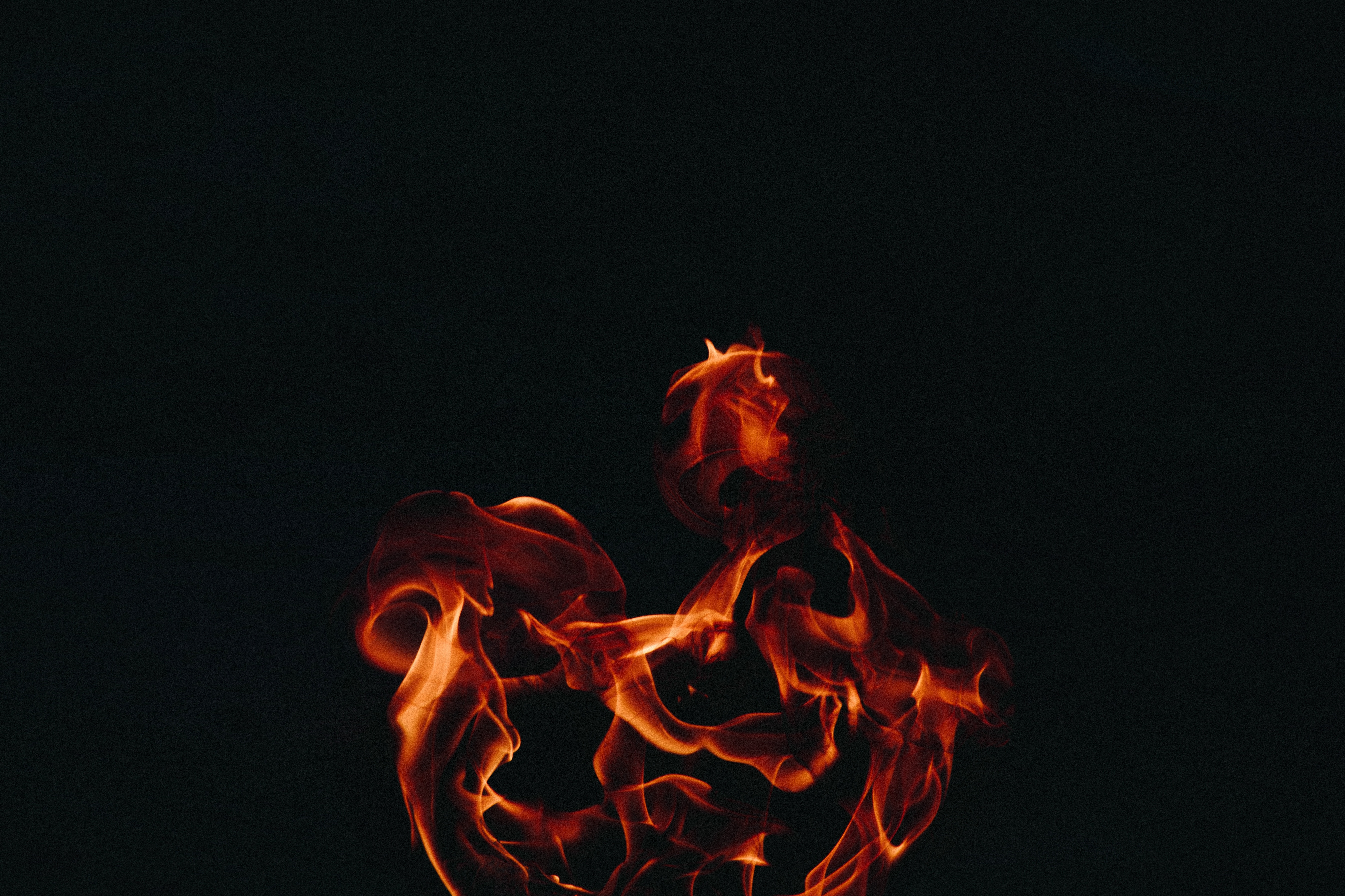 Burning fire flames in the dark HD Wallpaper