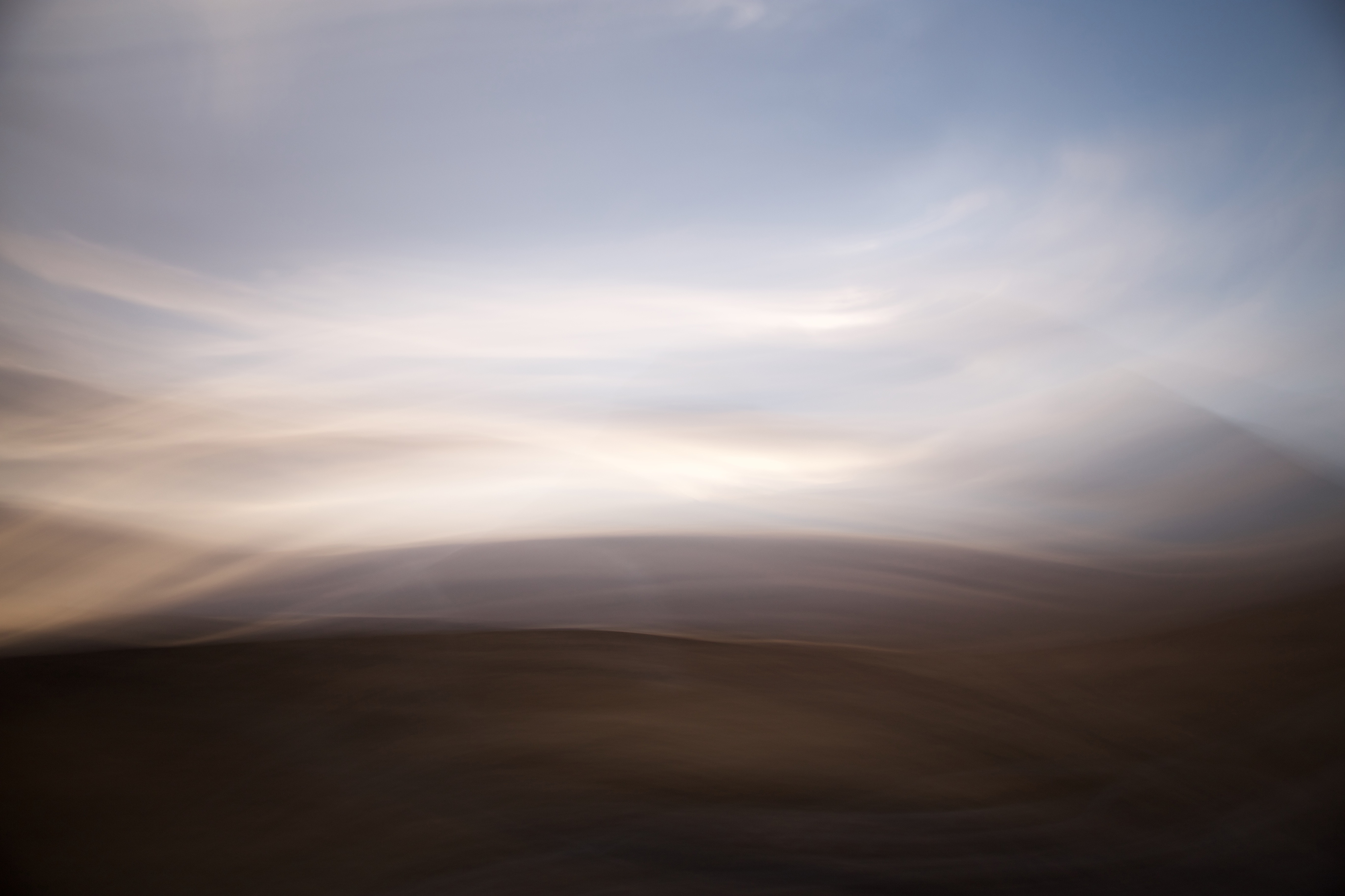 Blurry landscape with sky and horizon at sunset HD Wallpaper