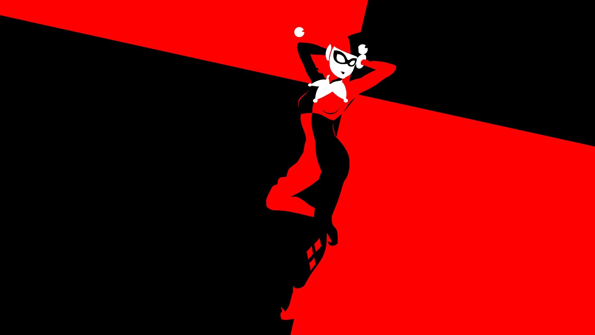Harley Quinn in Red and Black HD Wallpaper