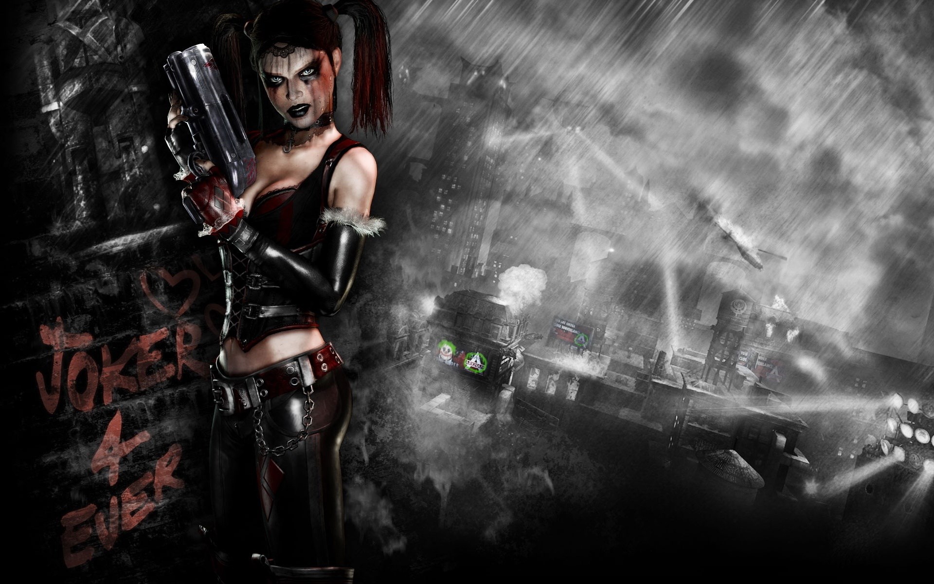 Harley Quinn holding a gun HD Wallpaper