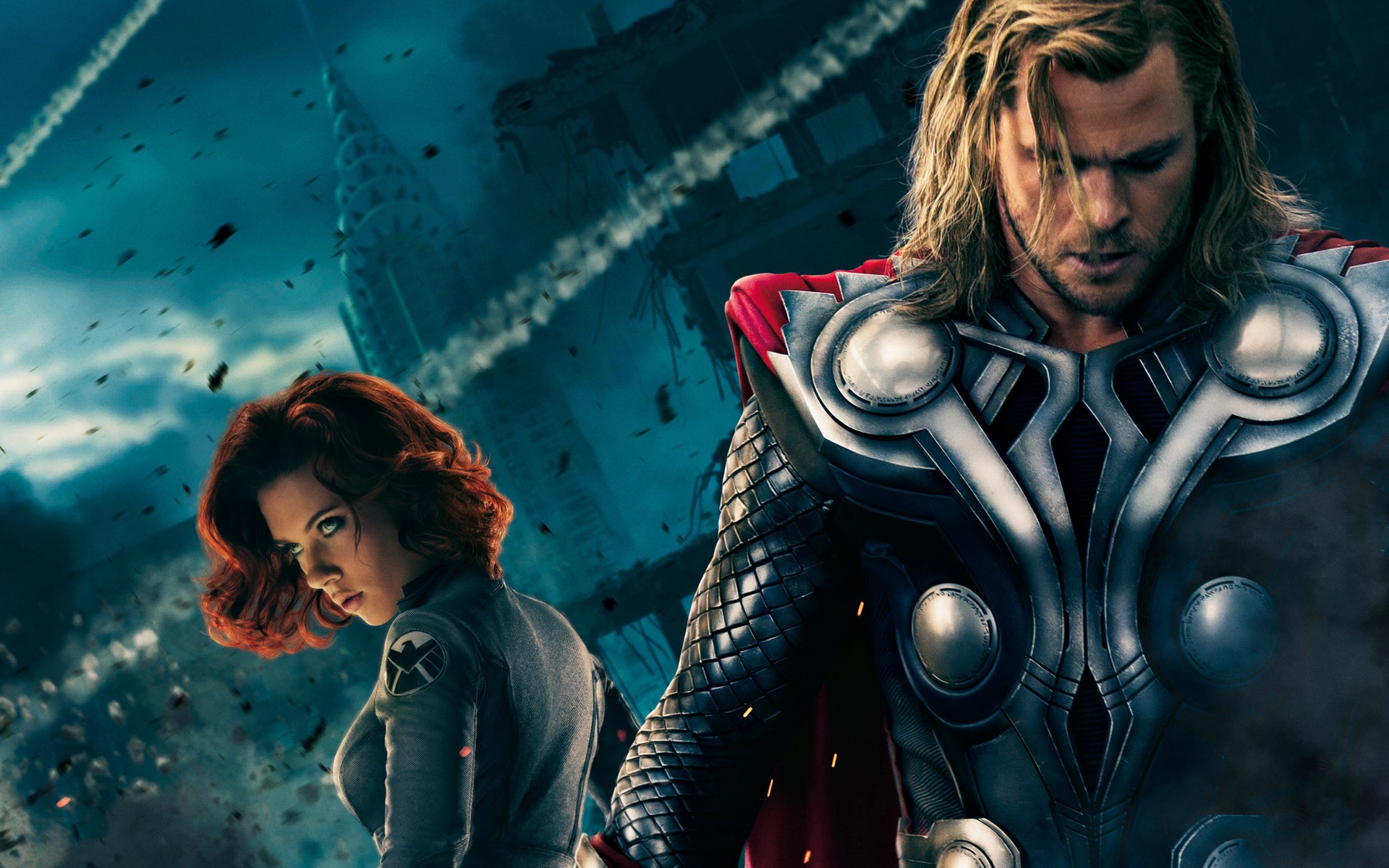Thor and Black Widow from Avengers HD Wallpaper