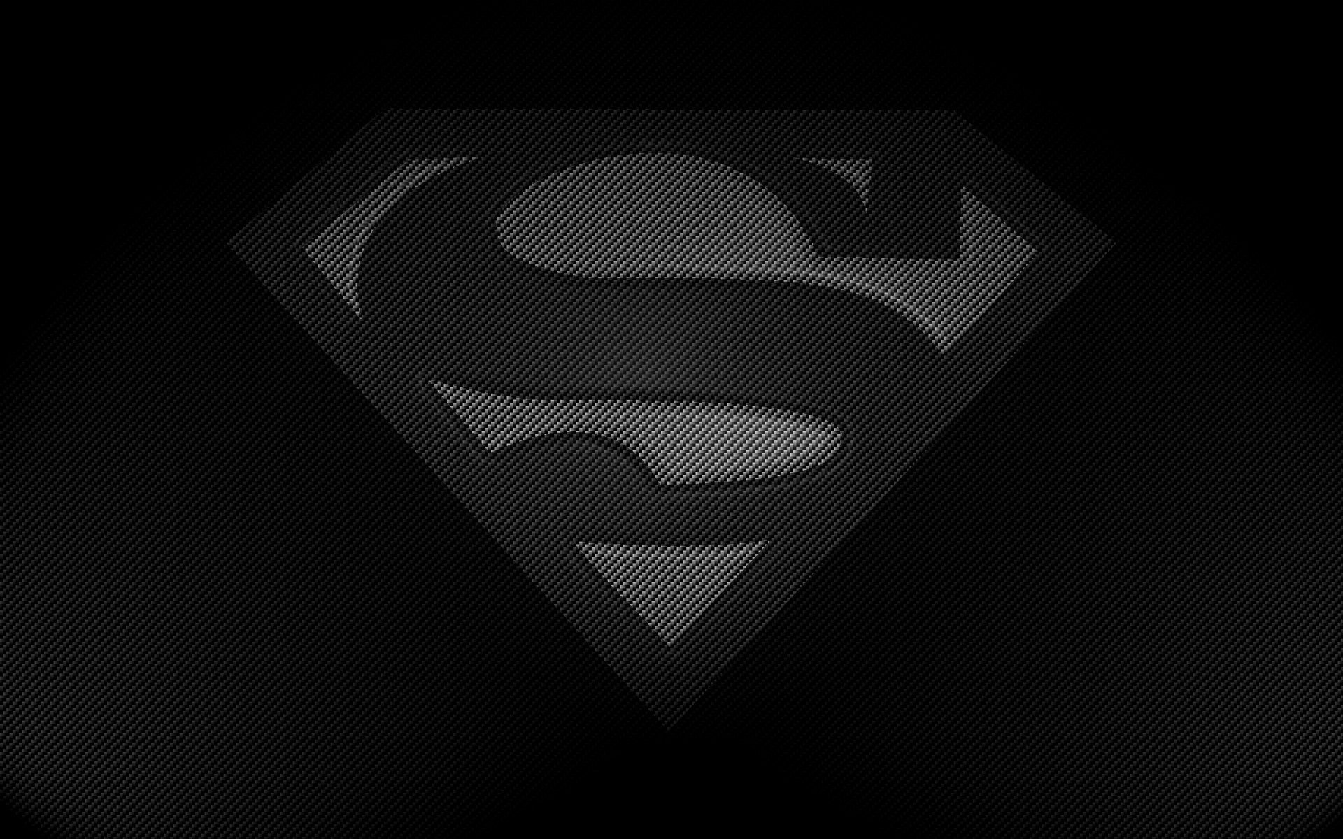 Superman logo on carbon fiber HD Wallpaper
