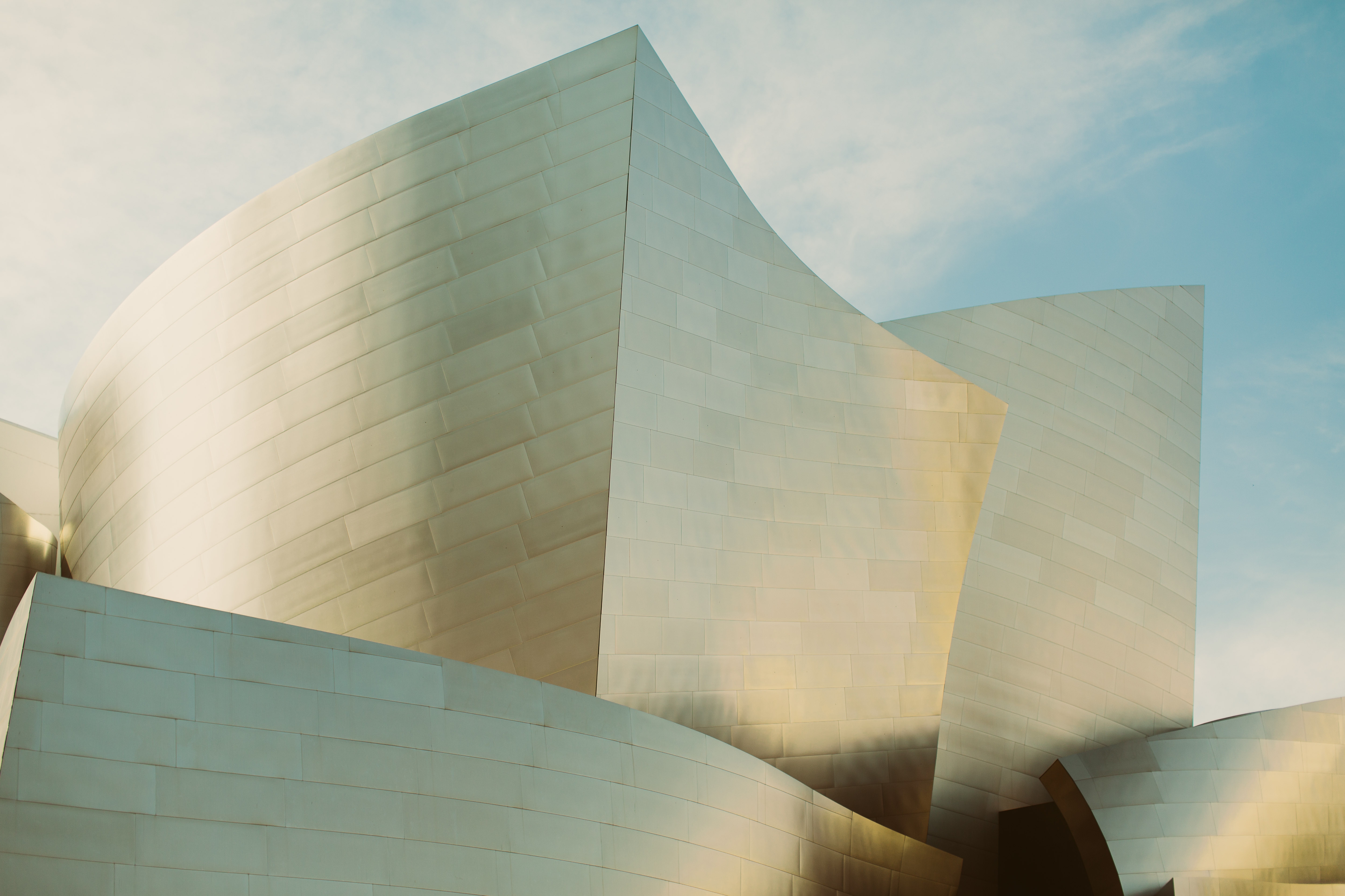 Walt Disney Concert Hall architecture at sunset HD Wallpaper