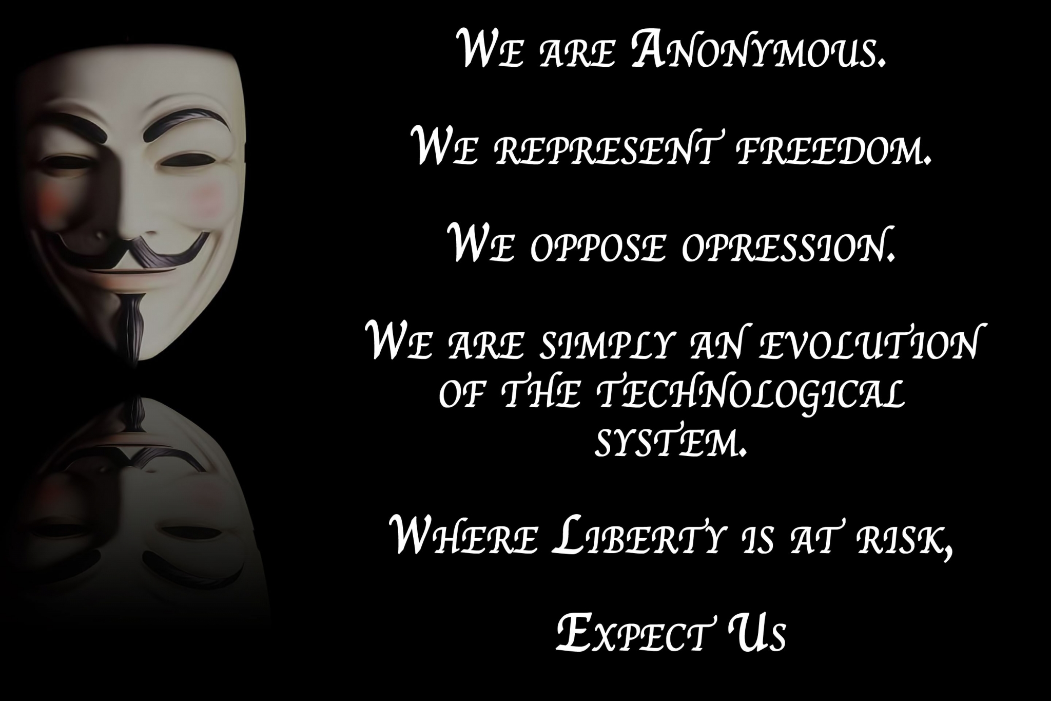 Anonymous mask with quote about freedom HD Wallpaper