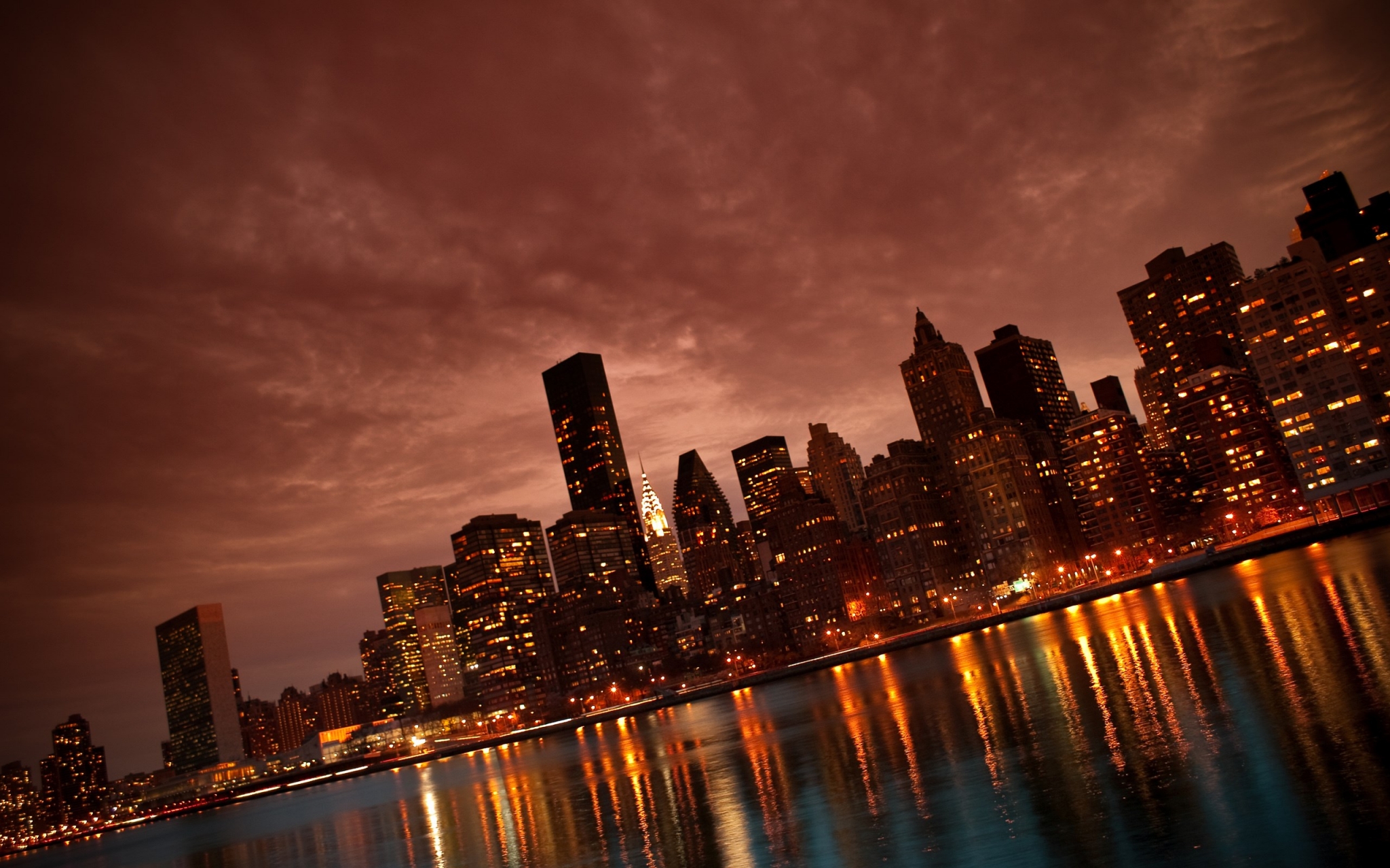New York City Skyline at Dusk HD Wallpaper