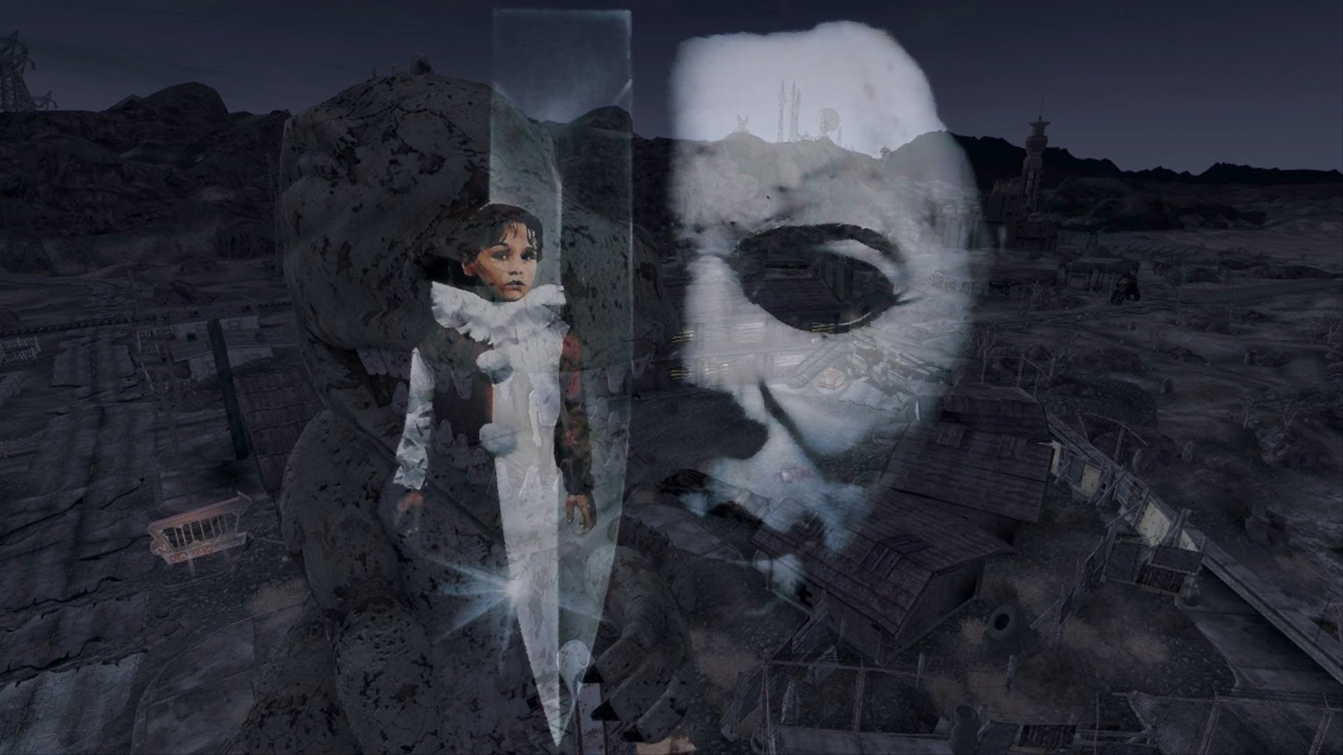Michael Myers and child from Halloween in wasteland HD Wallpaper