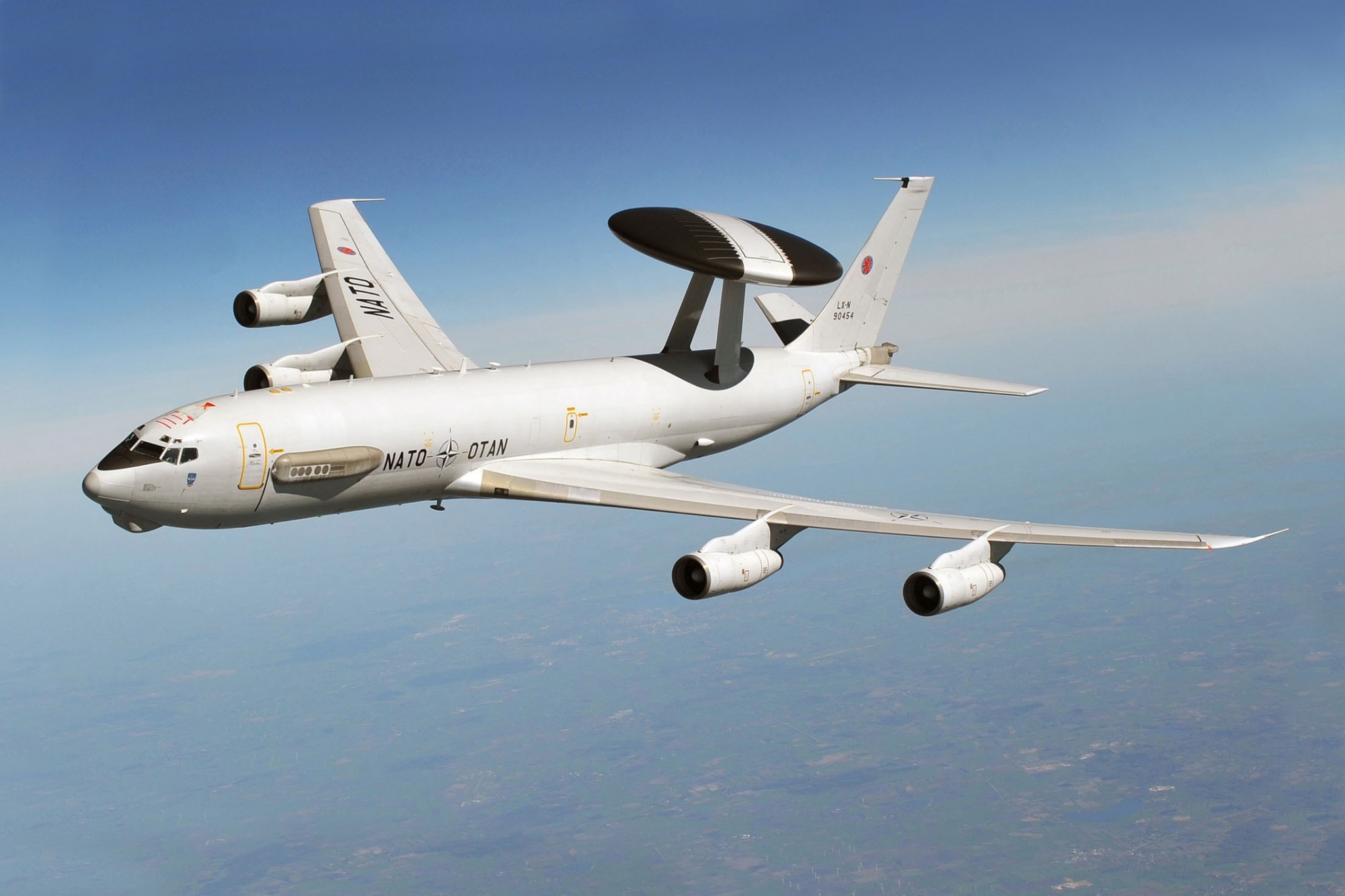 NATO AWACS E-3 Sentry aircraft in flight HD Wallpaper