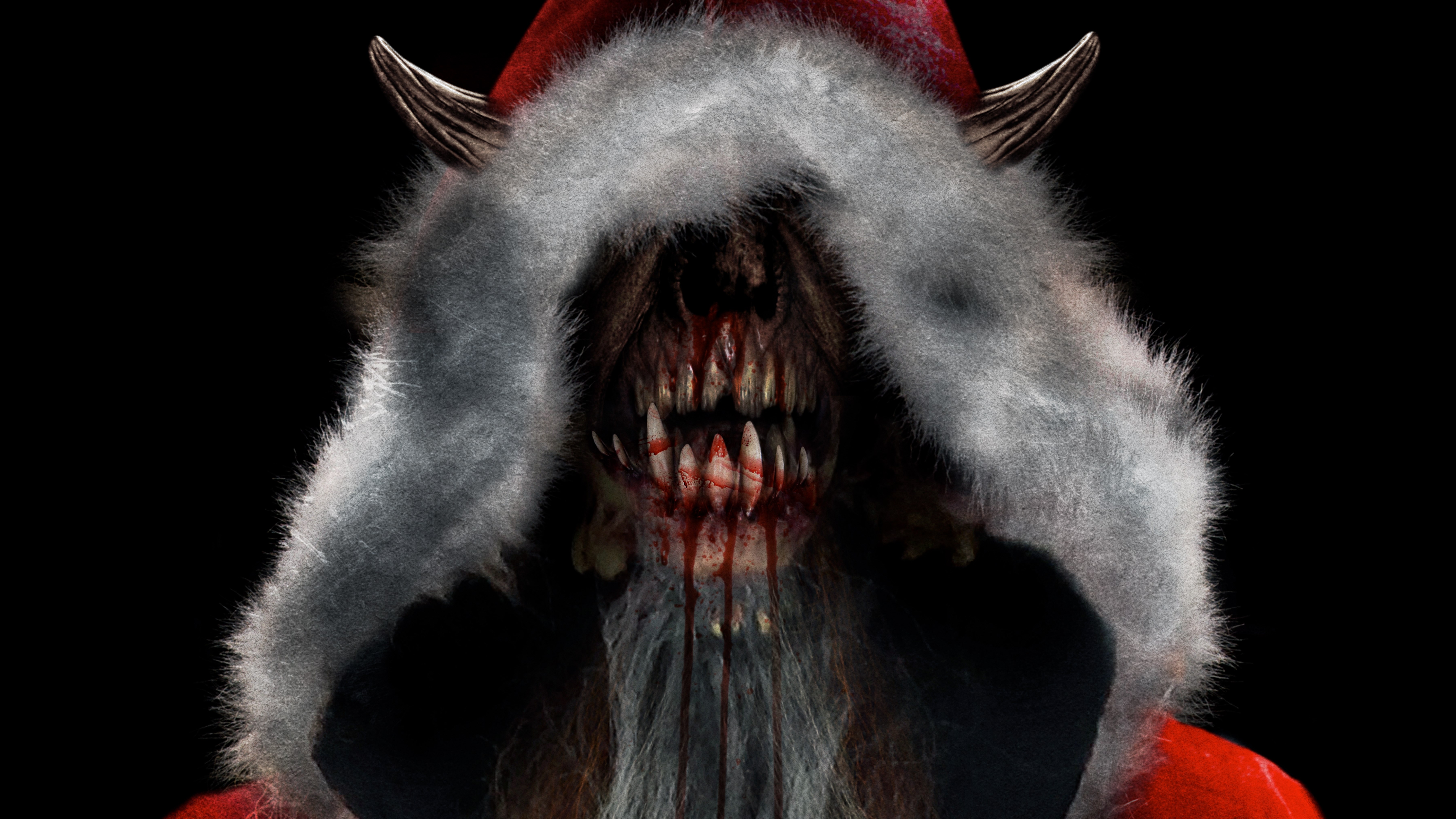Krampus the Christmas Devil in Red Hood HD Wallpaper