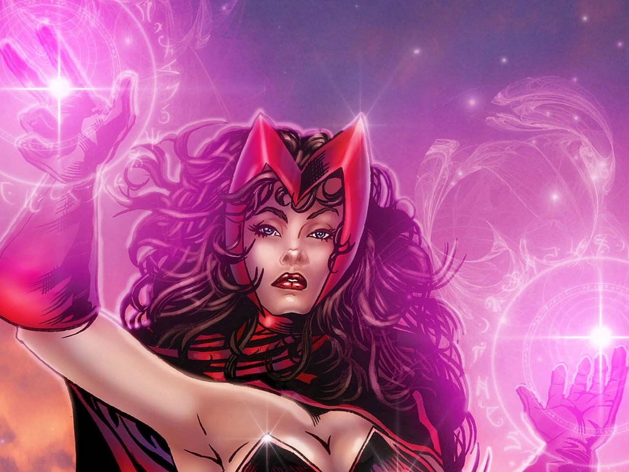 Scarlet Witch casting magic HD Wallpaper