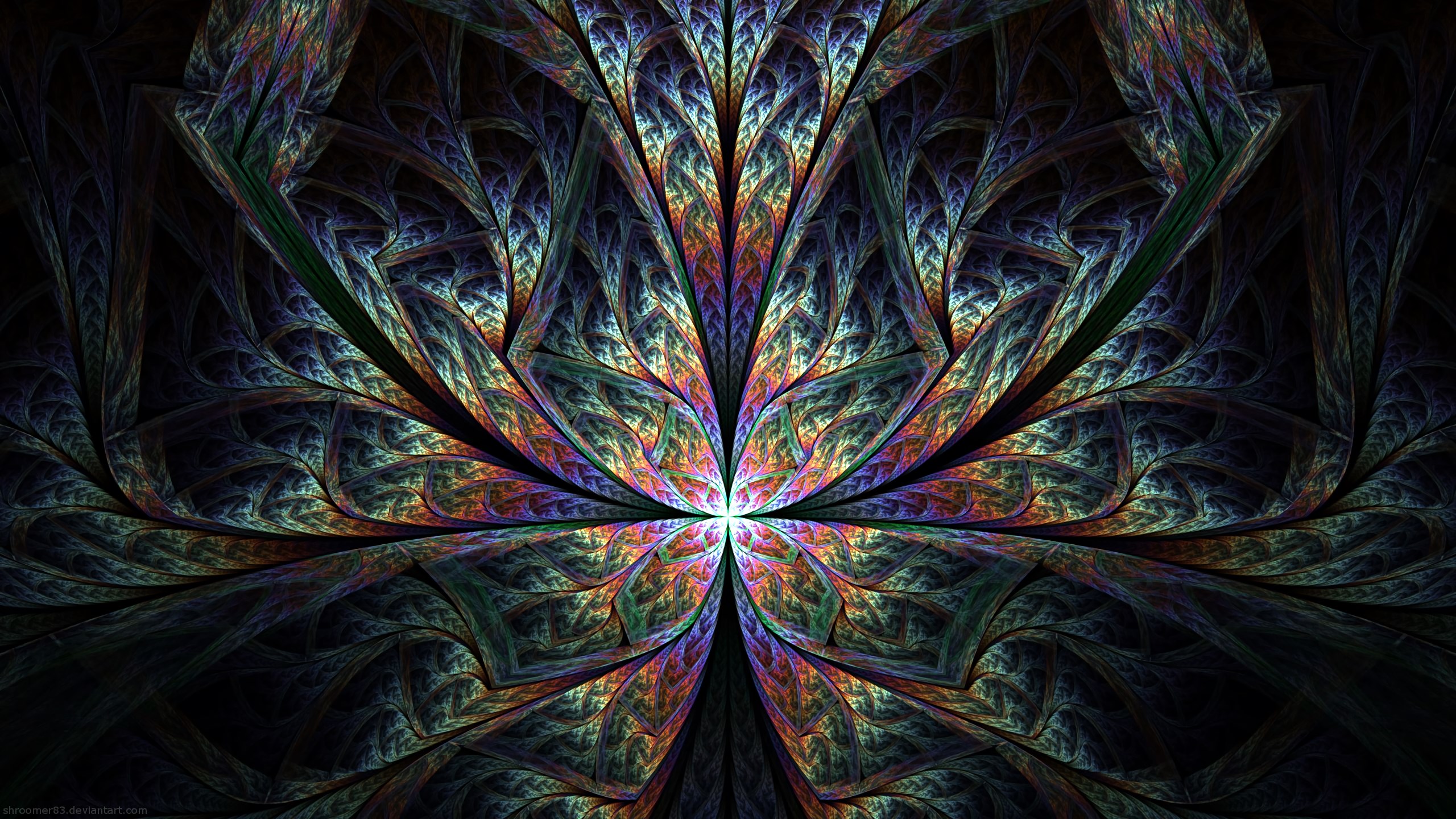 Intricate Radiant Fractal Bloom HD Wallpaper