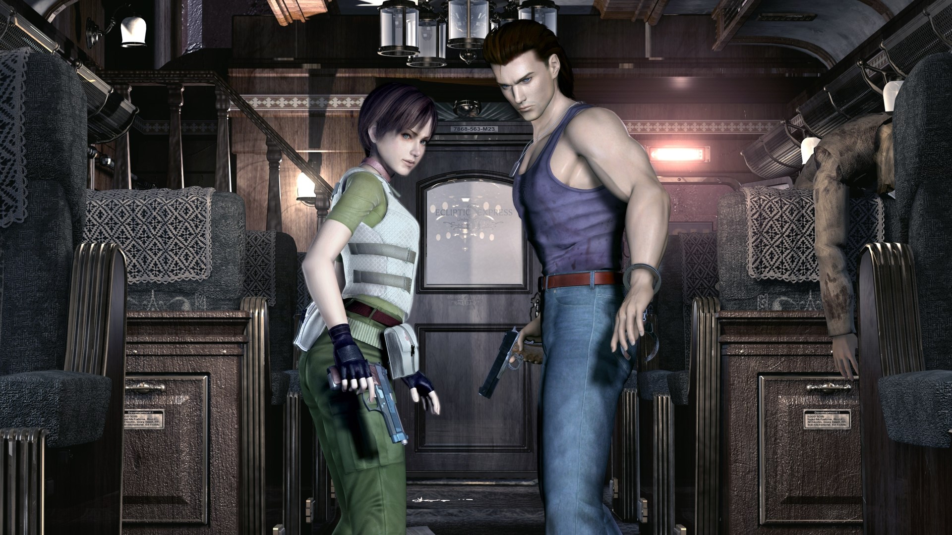 Rebecca Chambers and Billy Coen from Resident Evil 0 on a train HD Wallpaper