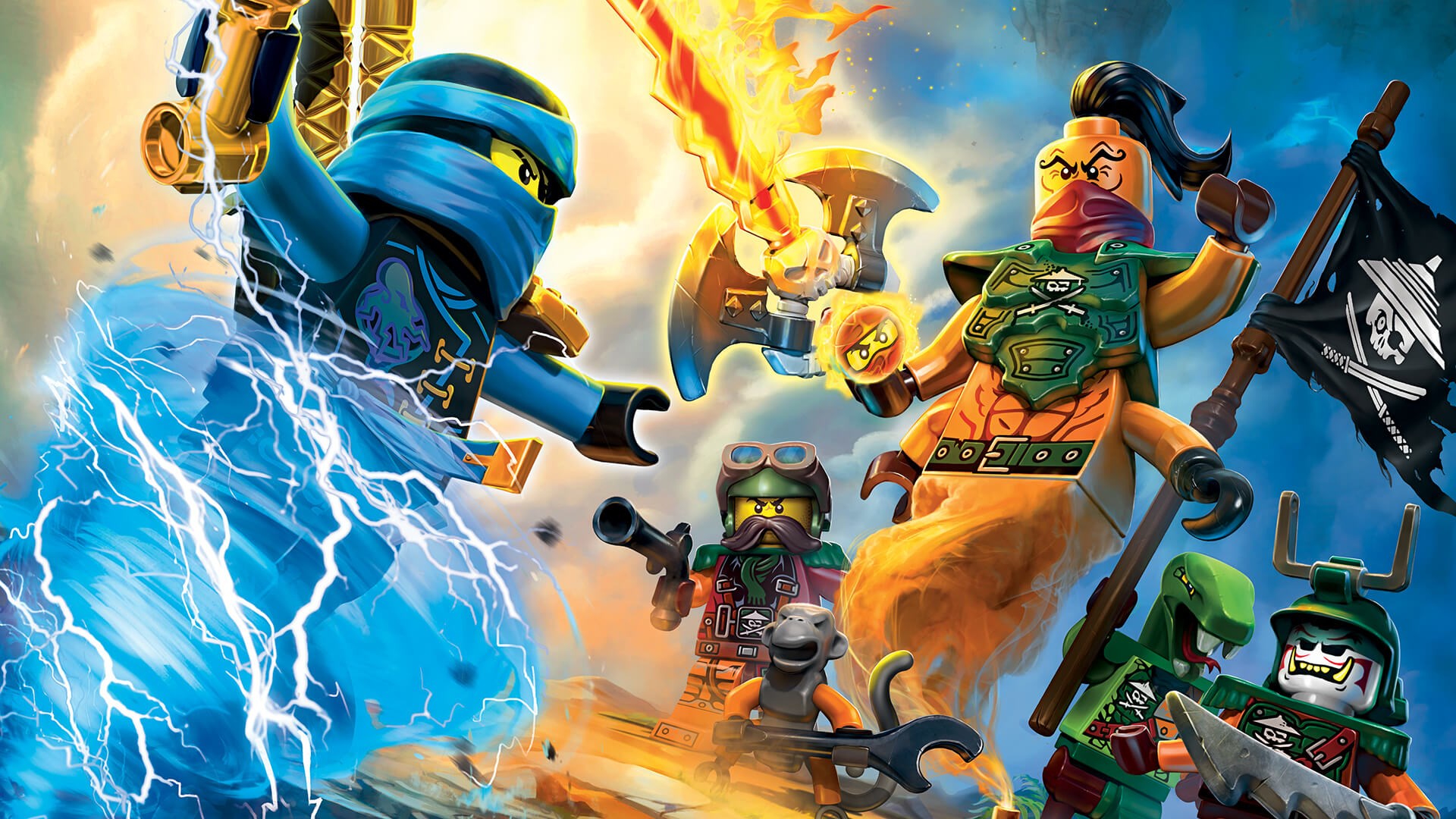 Lego Ninjago Masters of Spinjitzu Action Scene HD Wallpaper