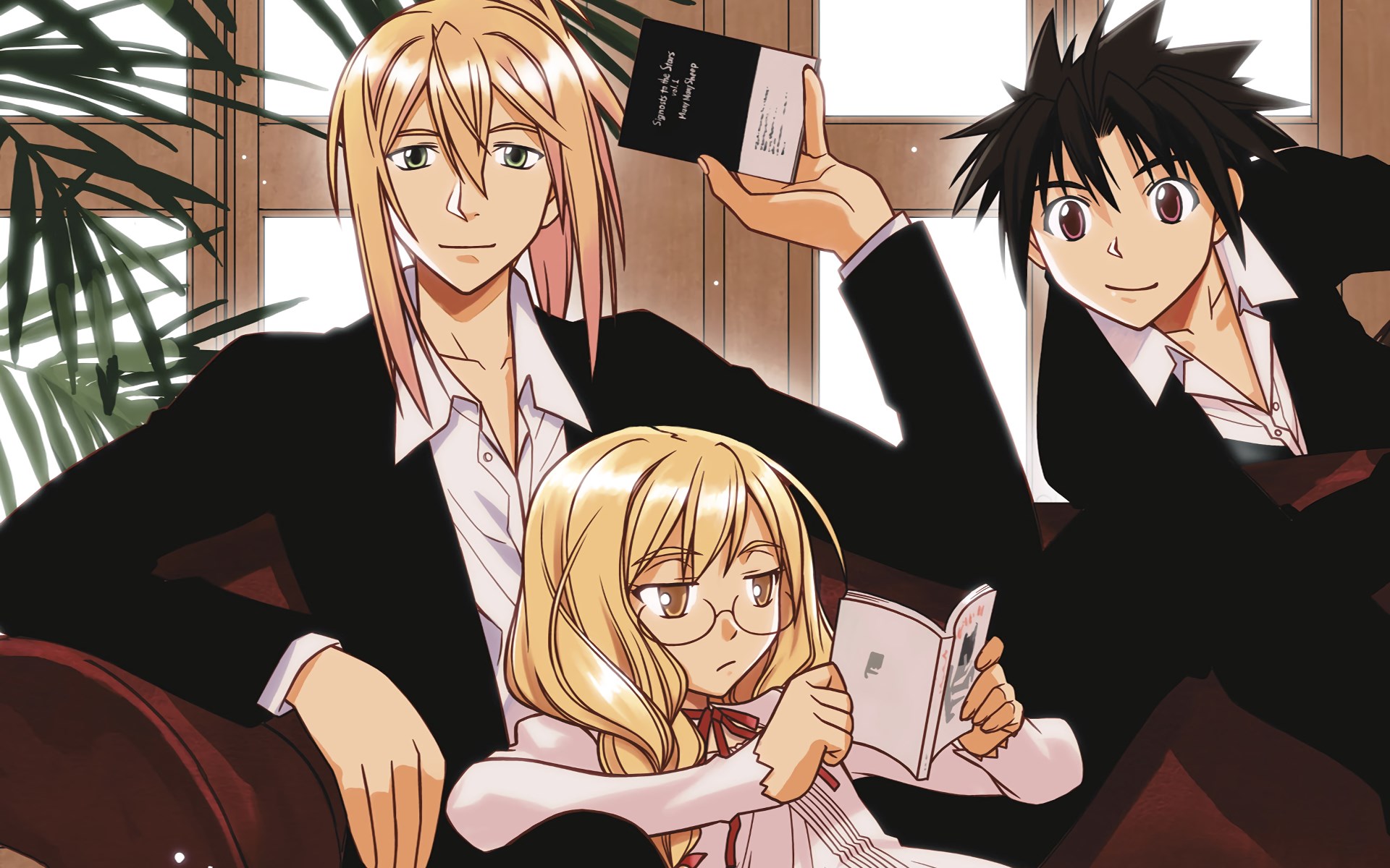UQ Holder! Characters on a couch HD Wallpaper