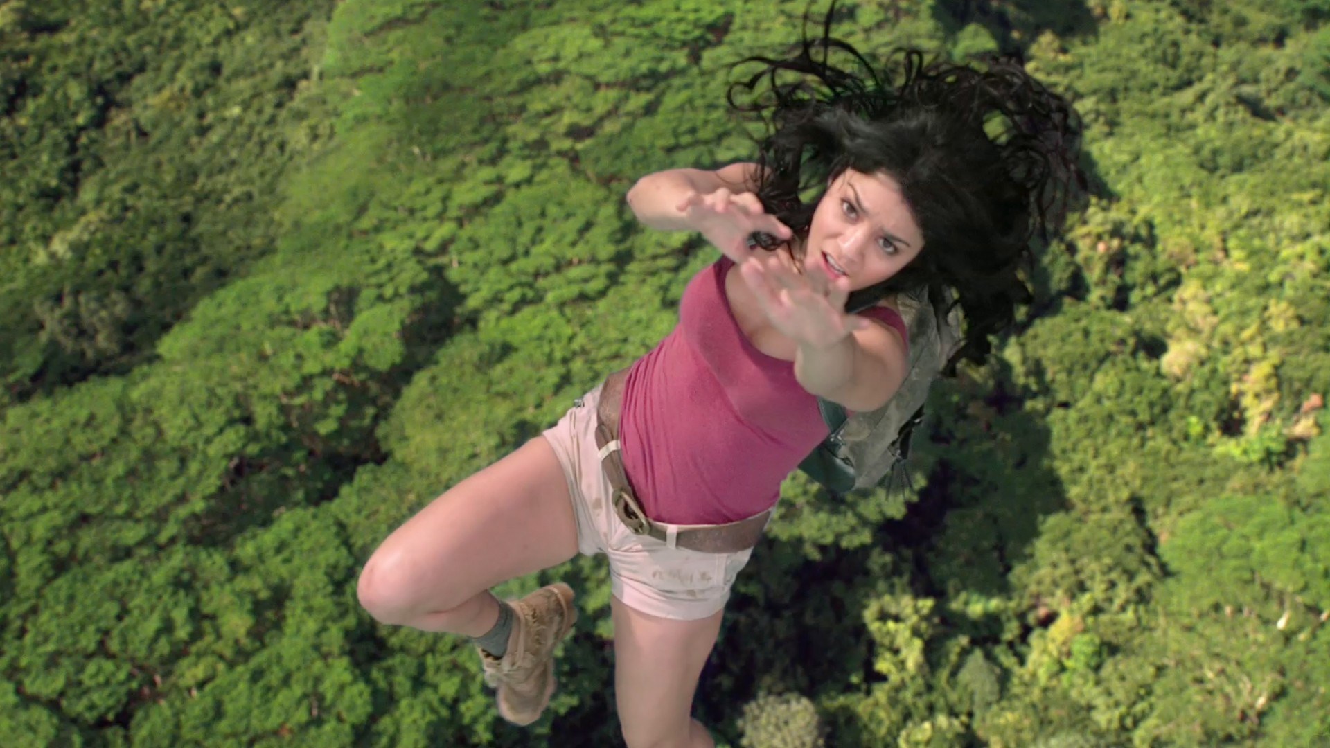 Woman falling through jungle in Journey 2 The Mysterious Island HD Wallpaper