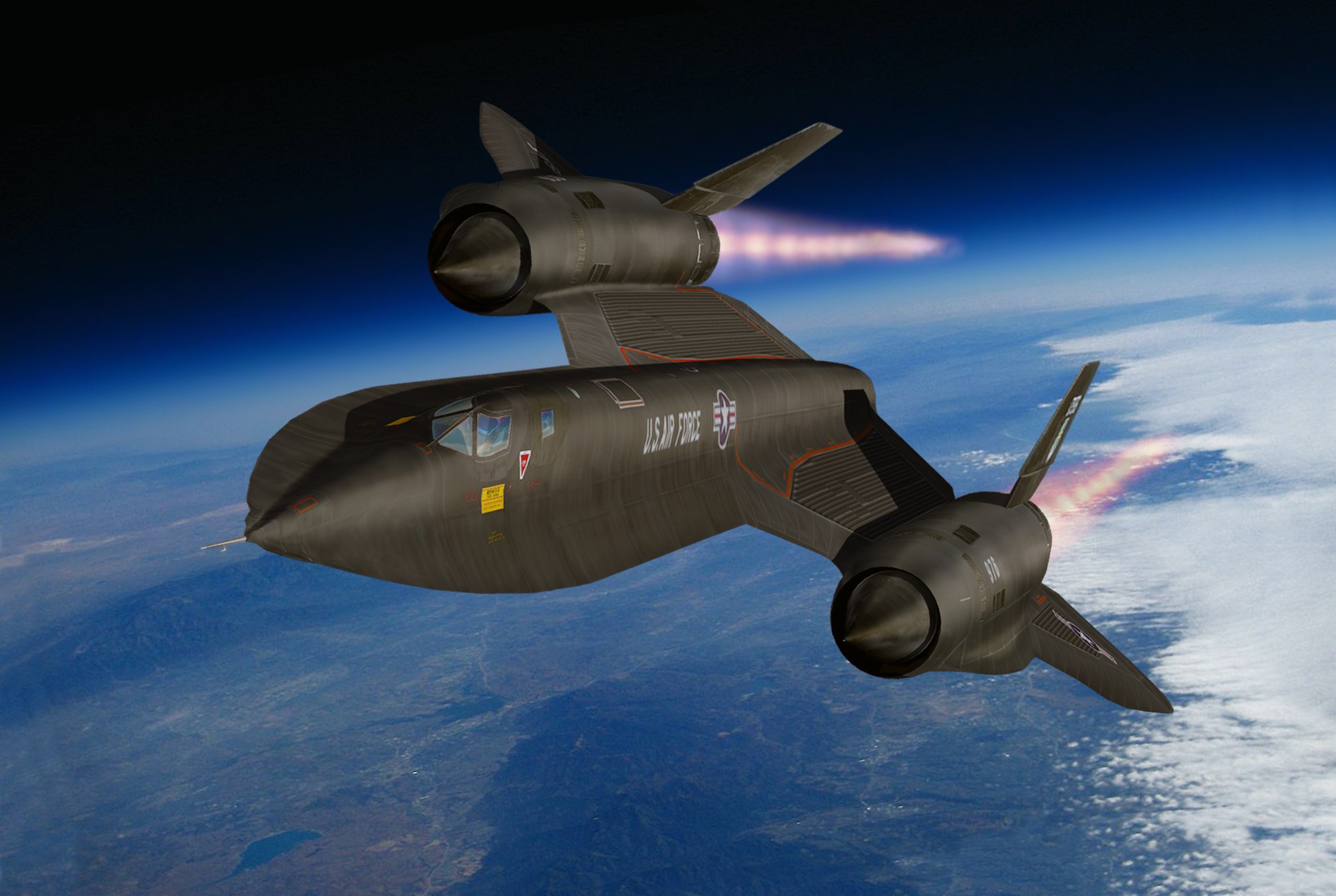 Lockheed SR-71 Blackbird flying over Earth HD Wallpaper