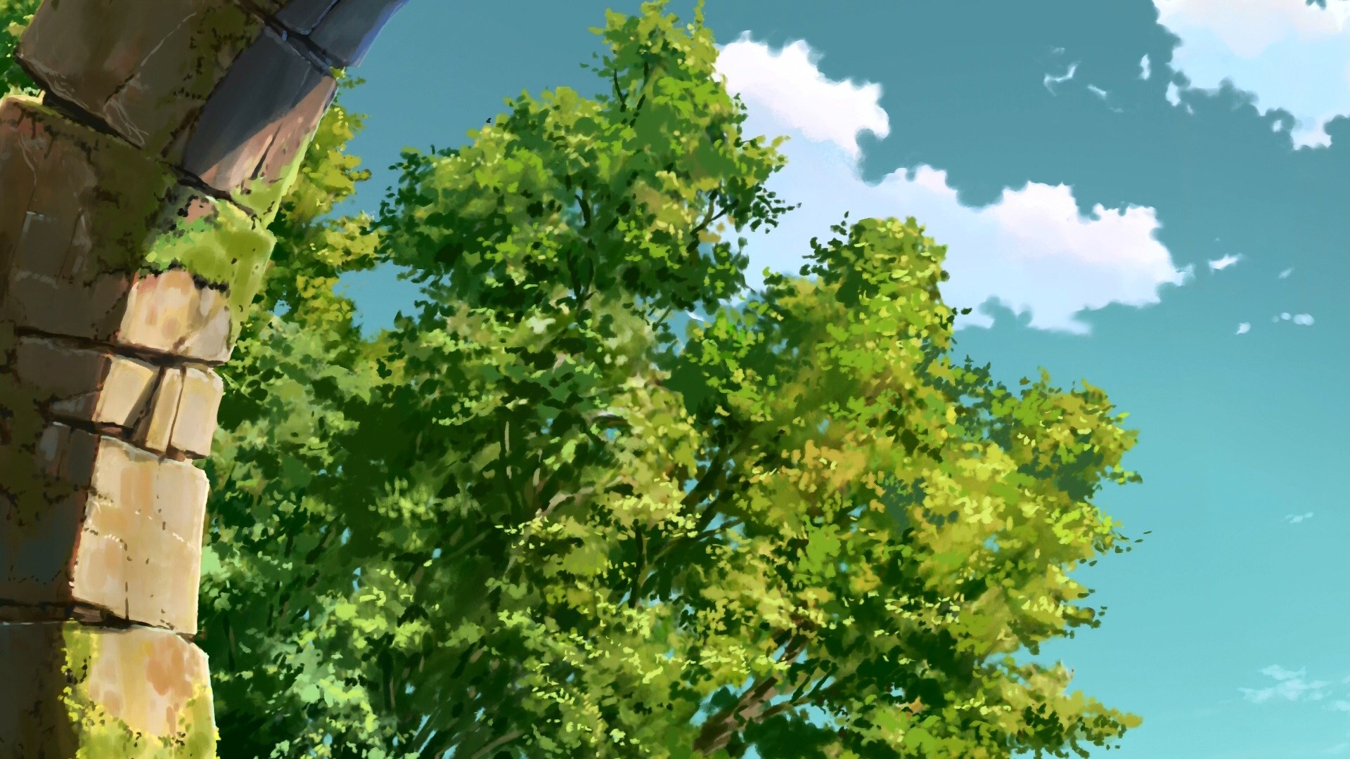 Children Who Chase Lost Voices stone archway and trees HD Wallpaper