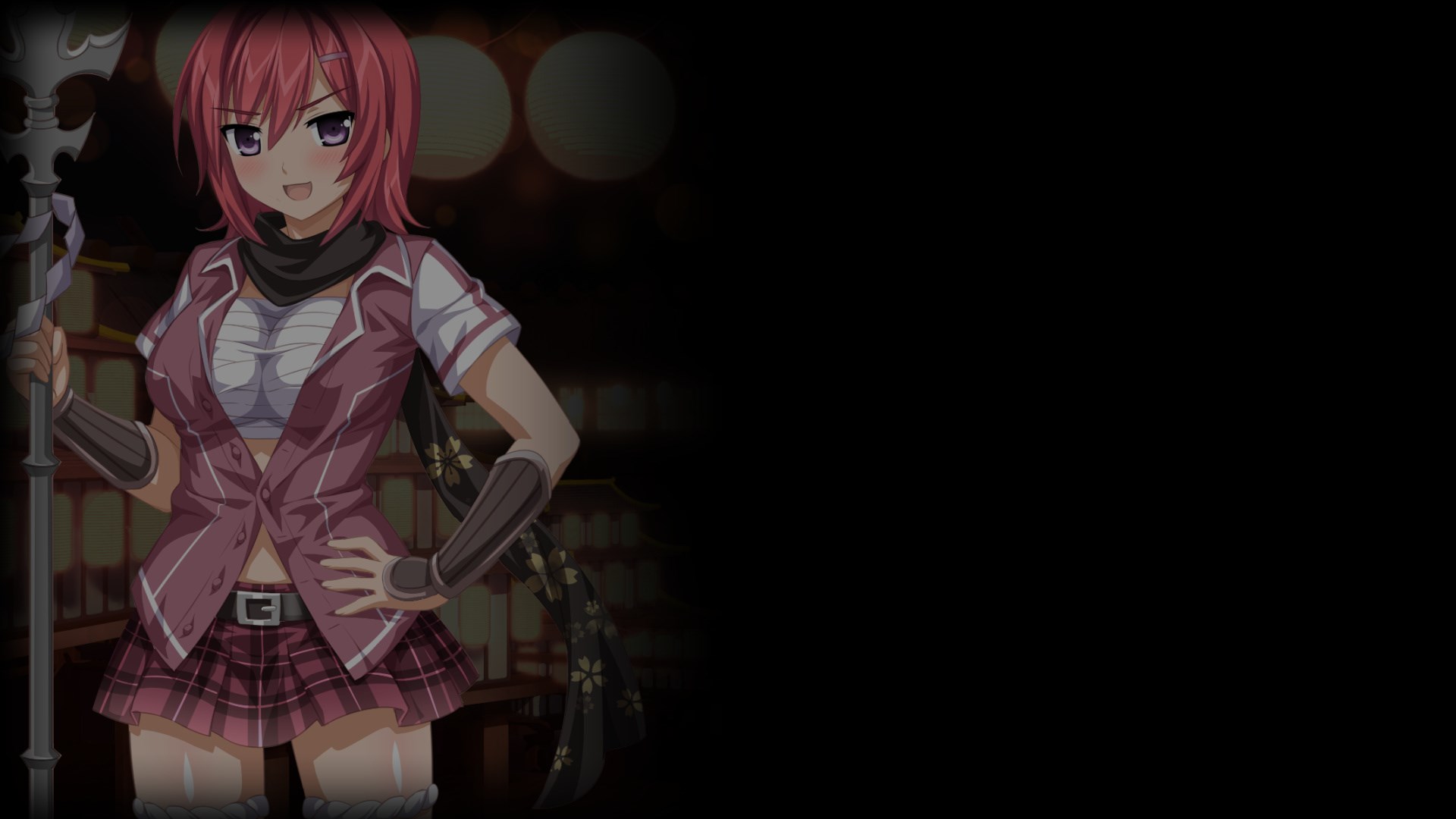 Sakura Spirit Anime Girl with Staff HD Wallpaper