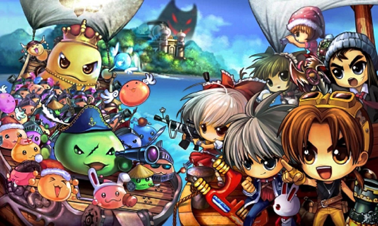 DDTank characters on pirate ships HD Wallpaper