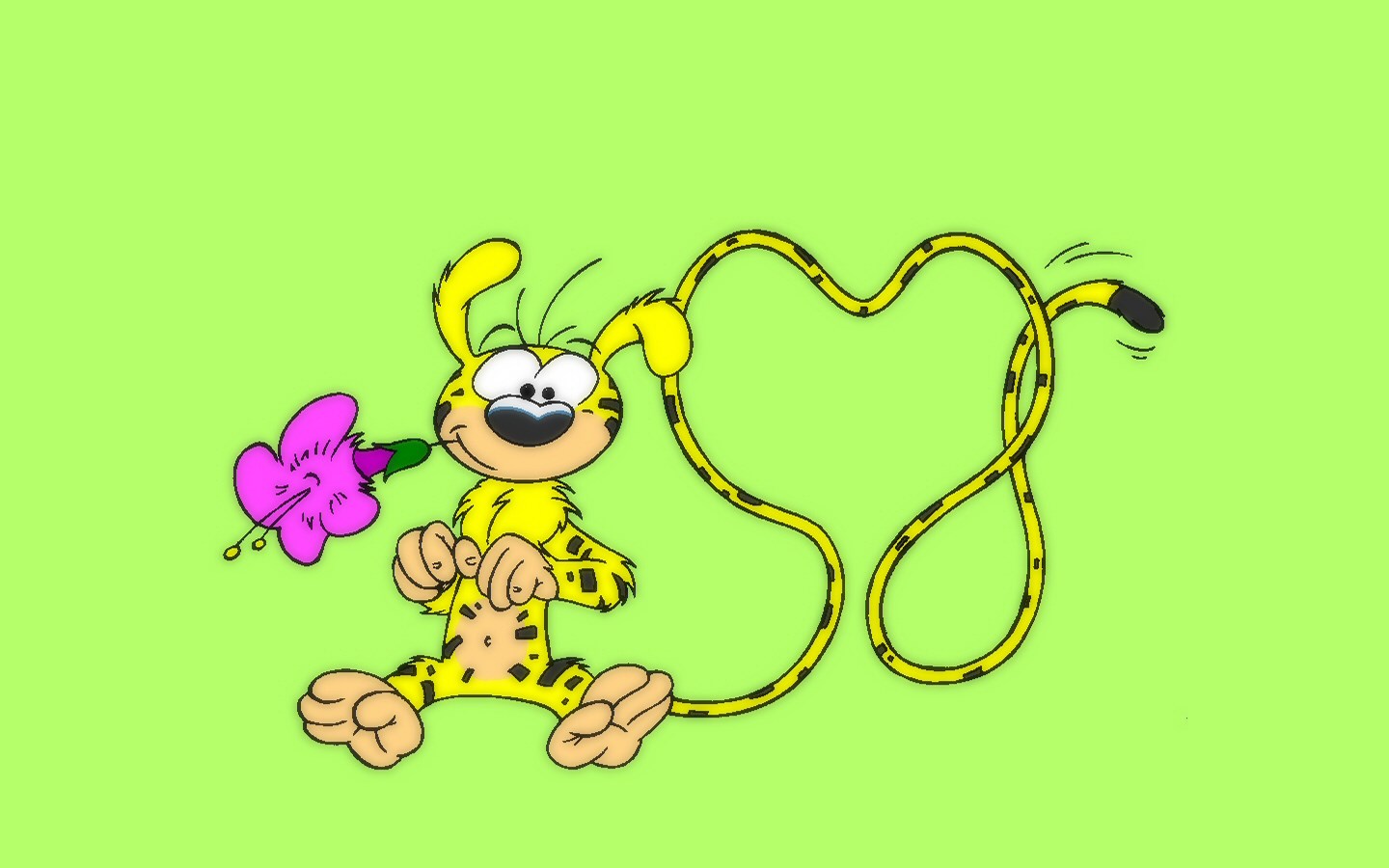 Marsupilami with a flower HD Wallpaper