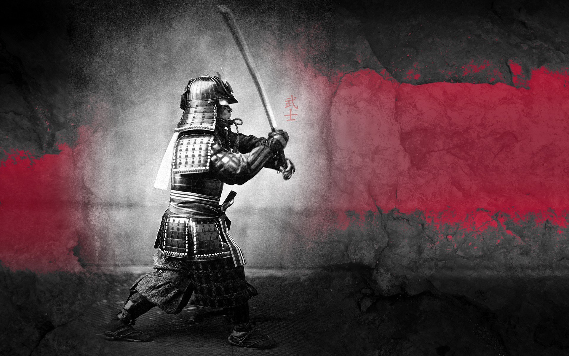 Samurai warrior in armor with sword HD Wallpaper