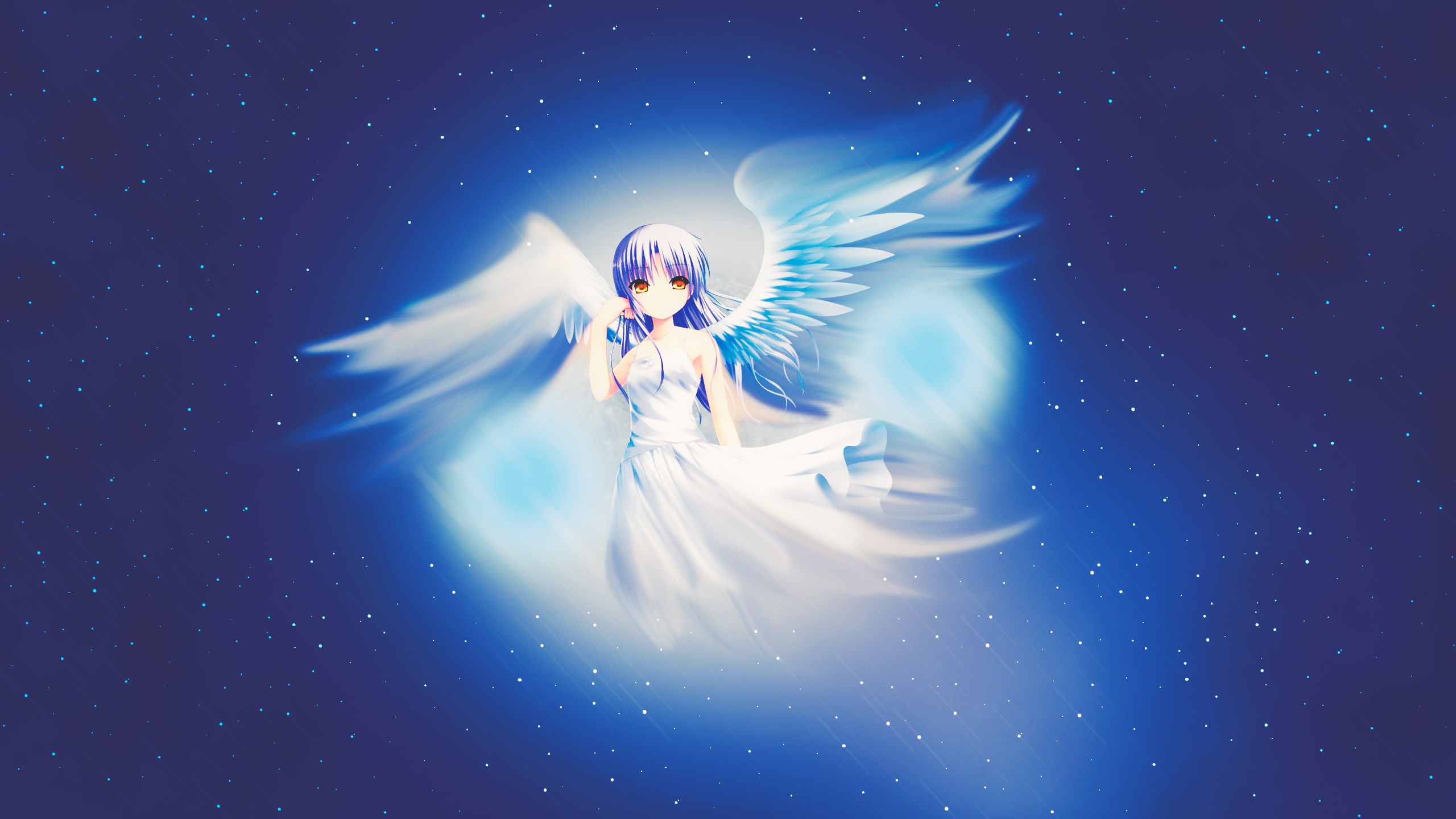 Angel Beats! Anime Angel in Starry Sky HD Wallpaper