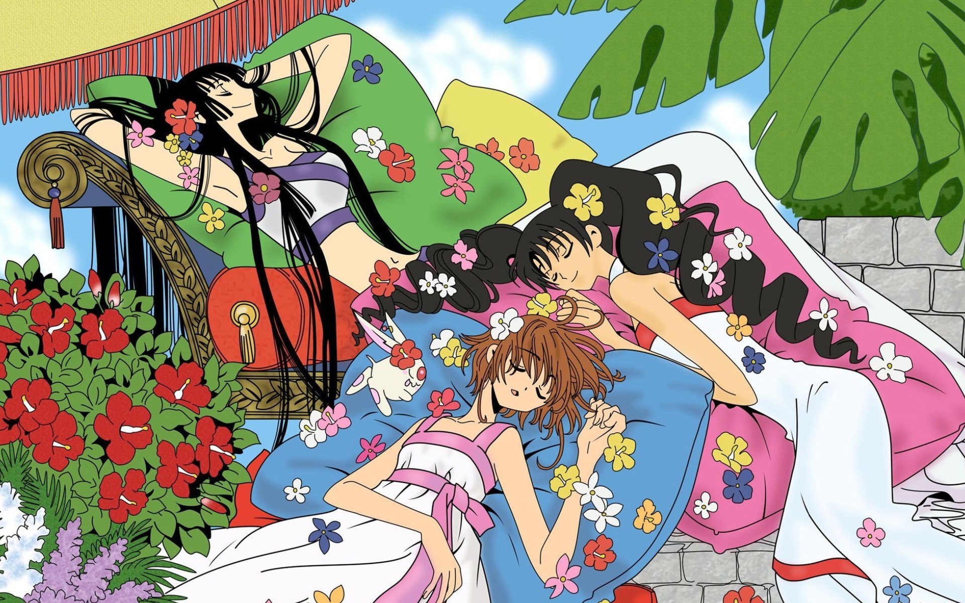 xxxHOLiC characters relaxing outdoors HD Wallpaper