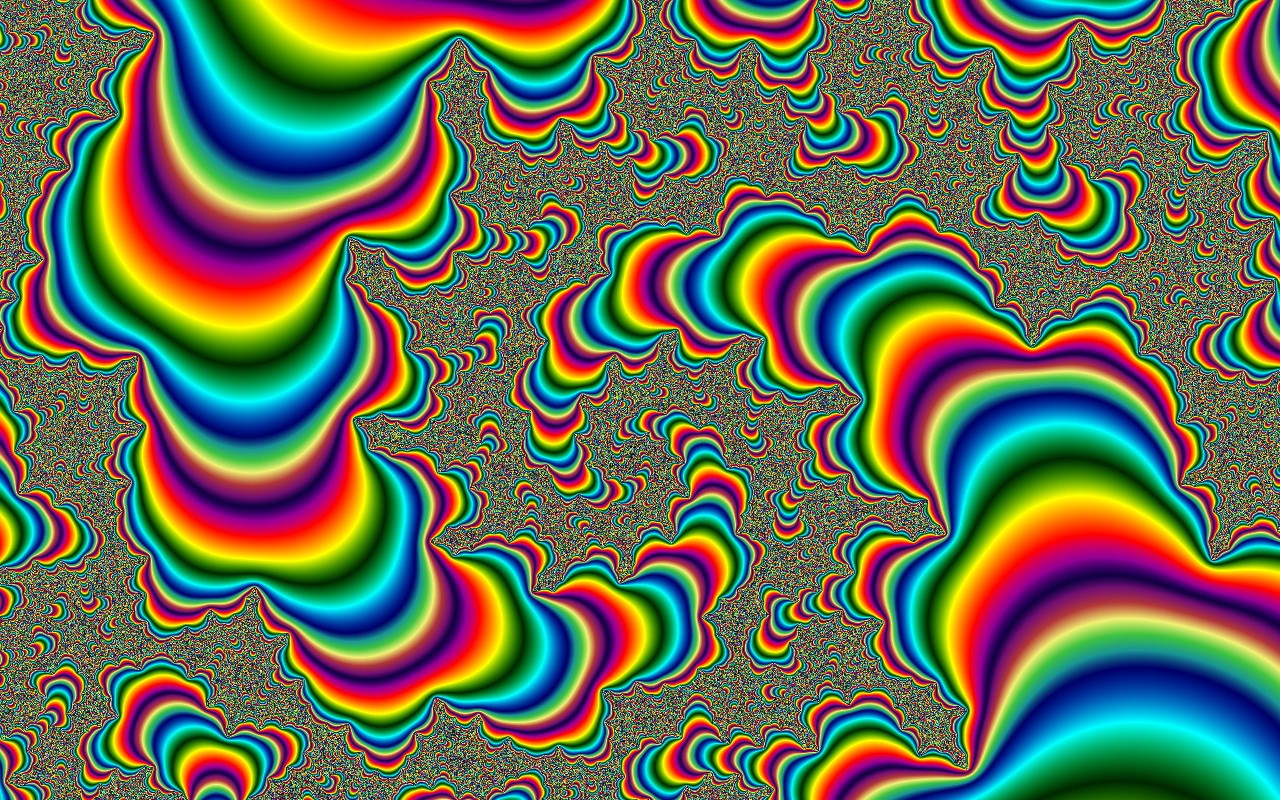 Fractal pattern with rainbow colors HD Wallpaper