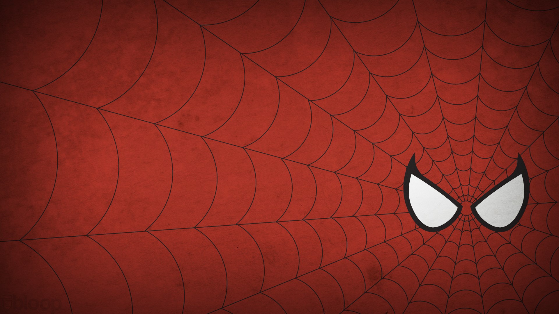 Spider-Man's Mask on Red Spiderweb HD Wallpaper