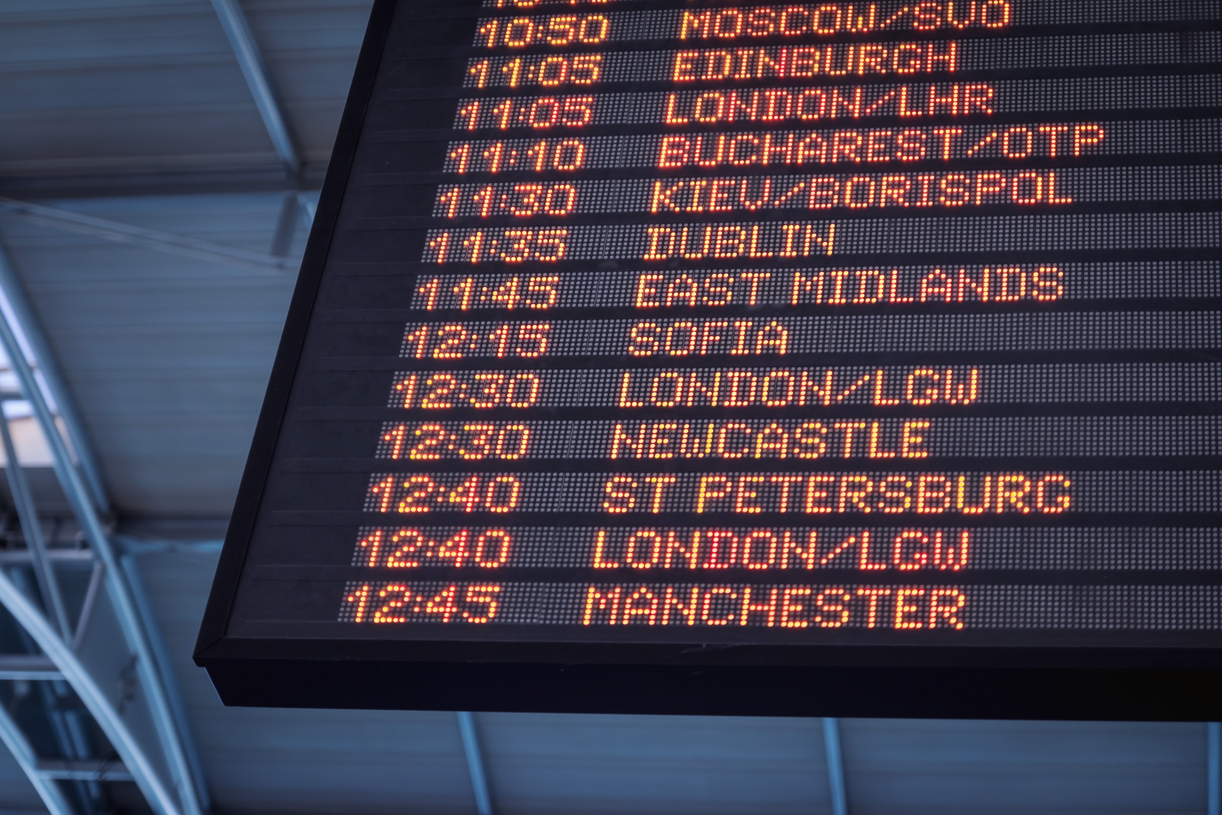 Departure board at an airport or train station HD Wallpaper