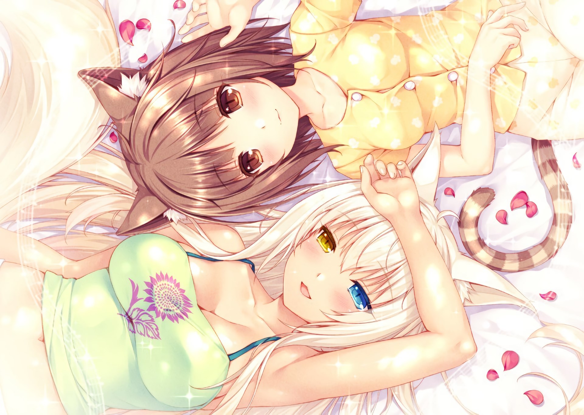 Nekopara Catgirls Relaxing Together HD Wallpaper