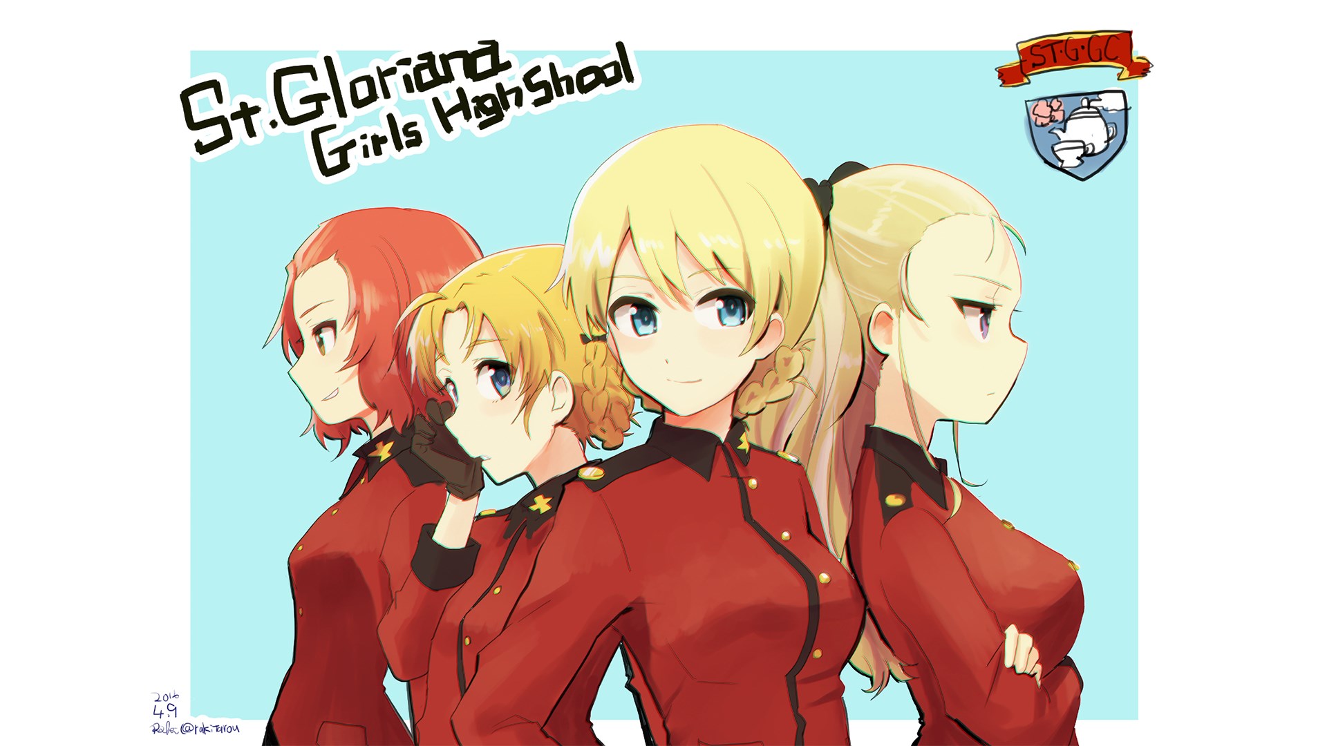 St. Gloriana Girls High School characters from Girls und Panzer HD Wallpaper