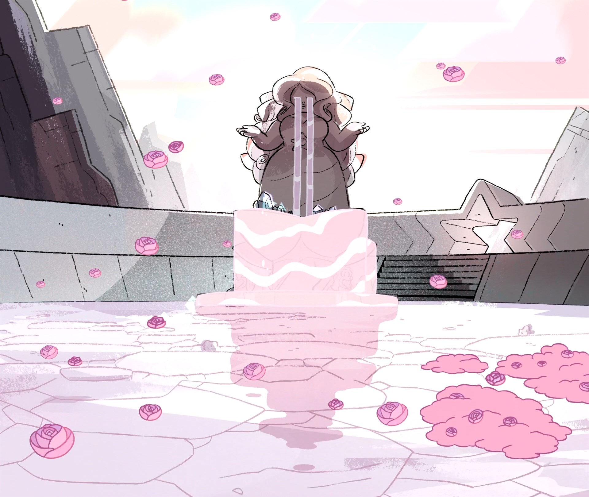 Rose Quartz statue in Steven Universe HD Wallpaper