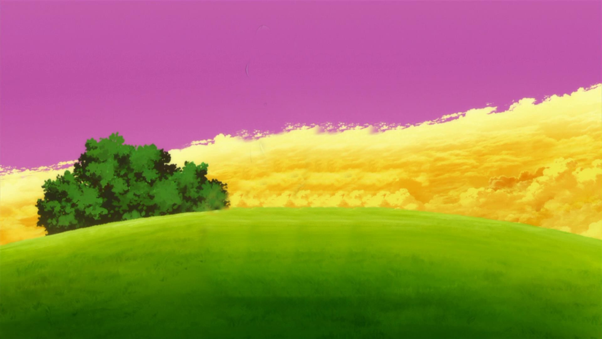 Dragon Ball Z landscape with tree and clouds HD Wallpaper