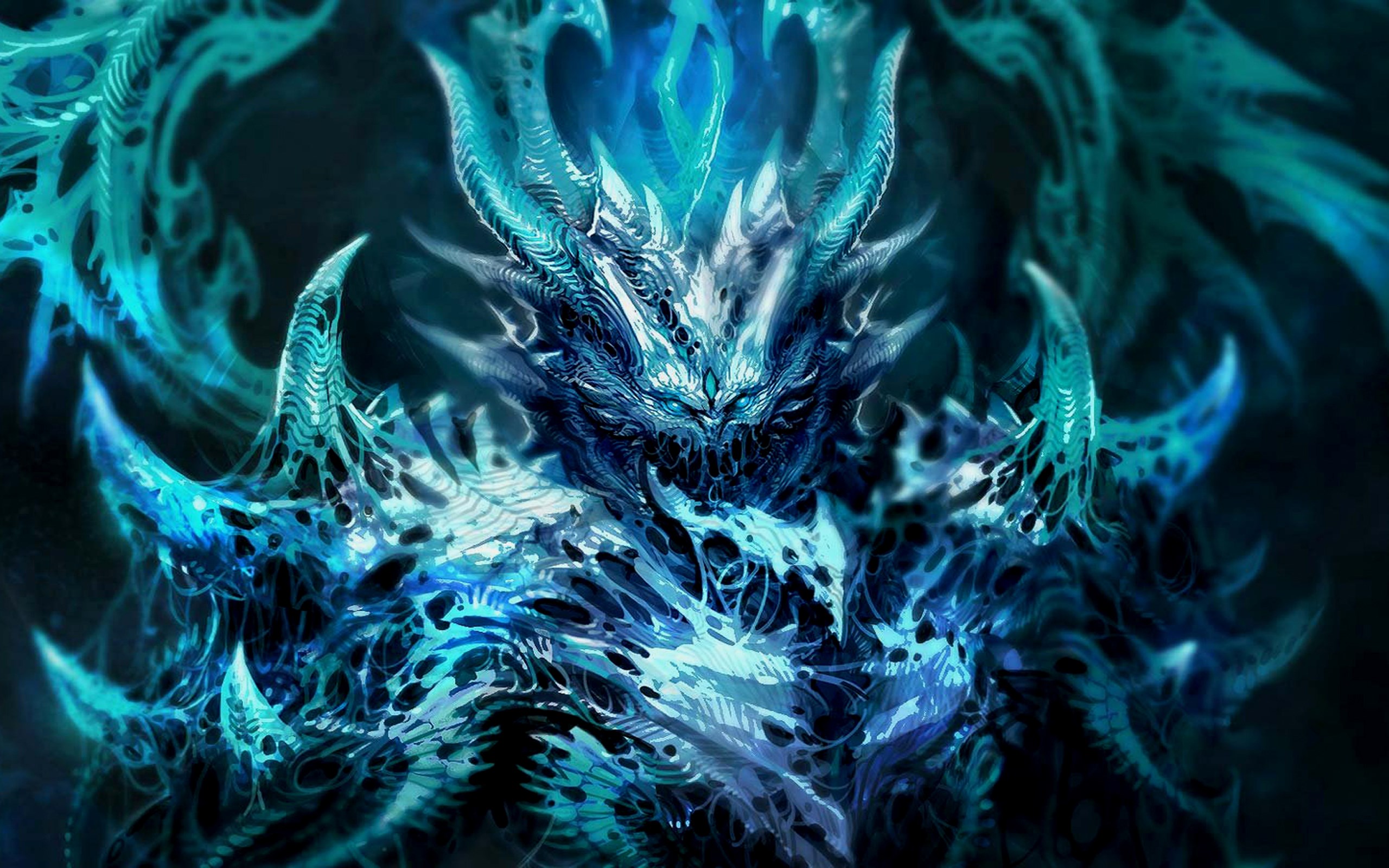 Demon with blue icy armor HD Wallpaper