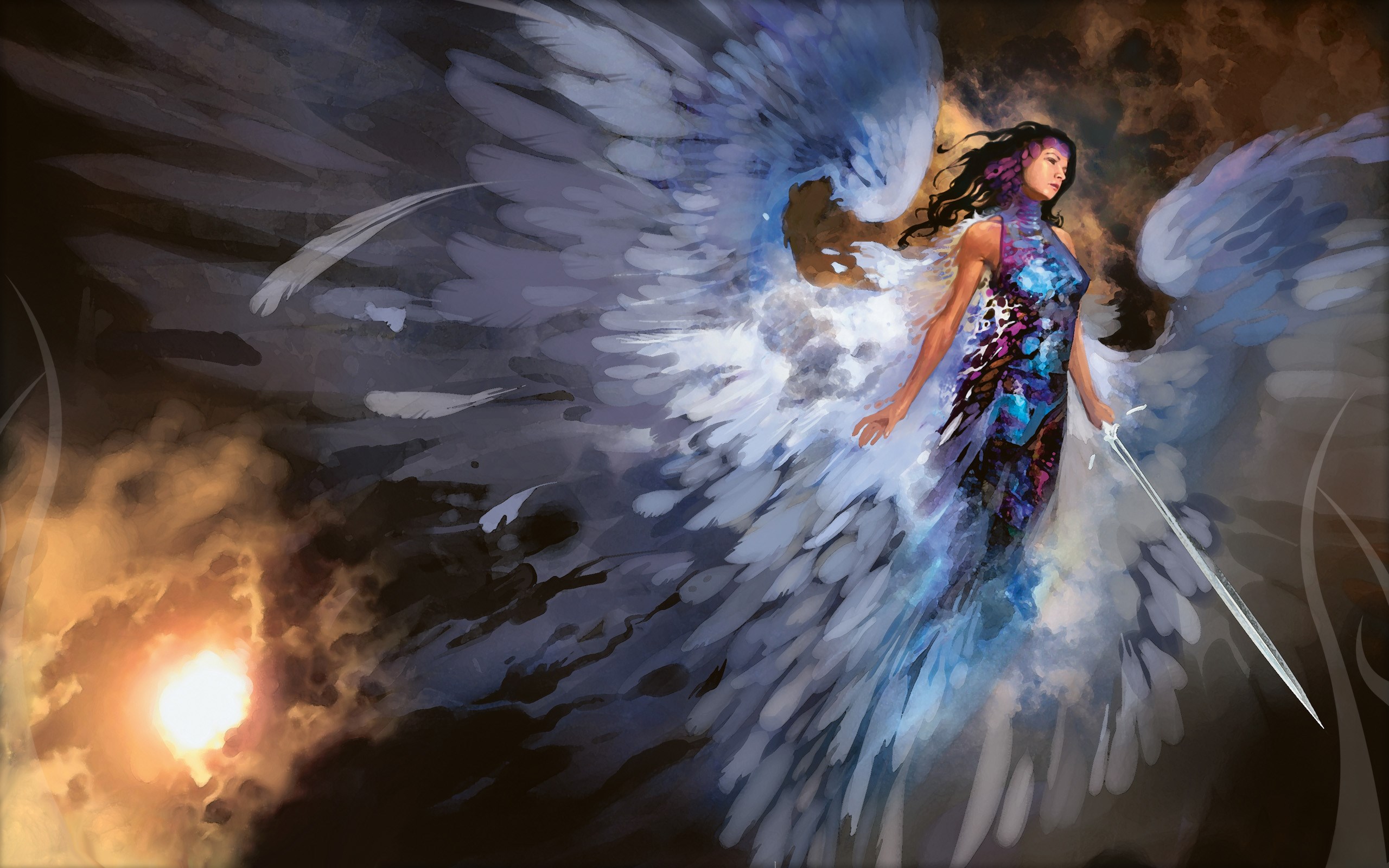 Angel with Sword from Magic the Gathering HD Wallpaper