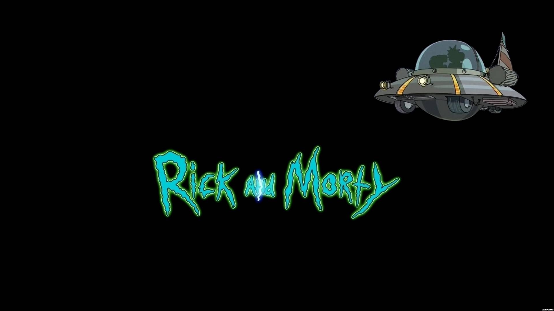 Rick and Morty logo with spaceship HD Wallpaper