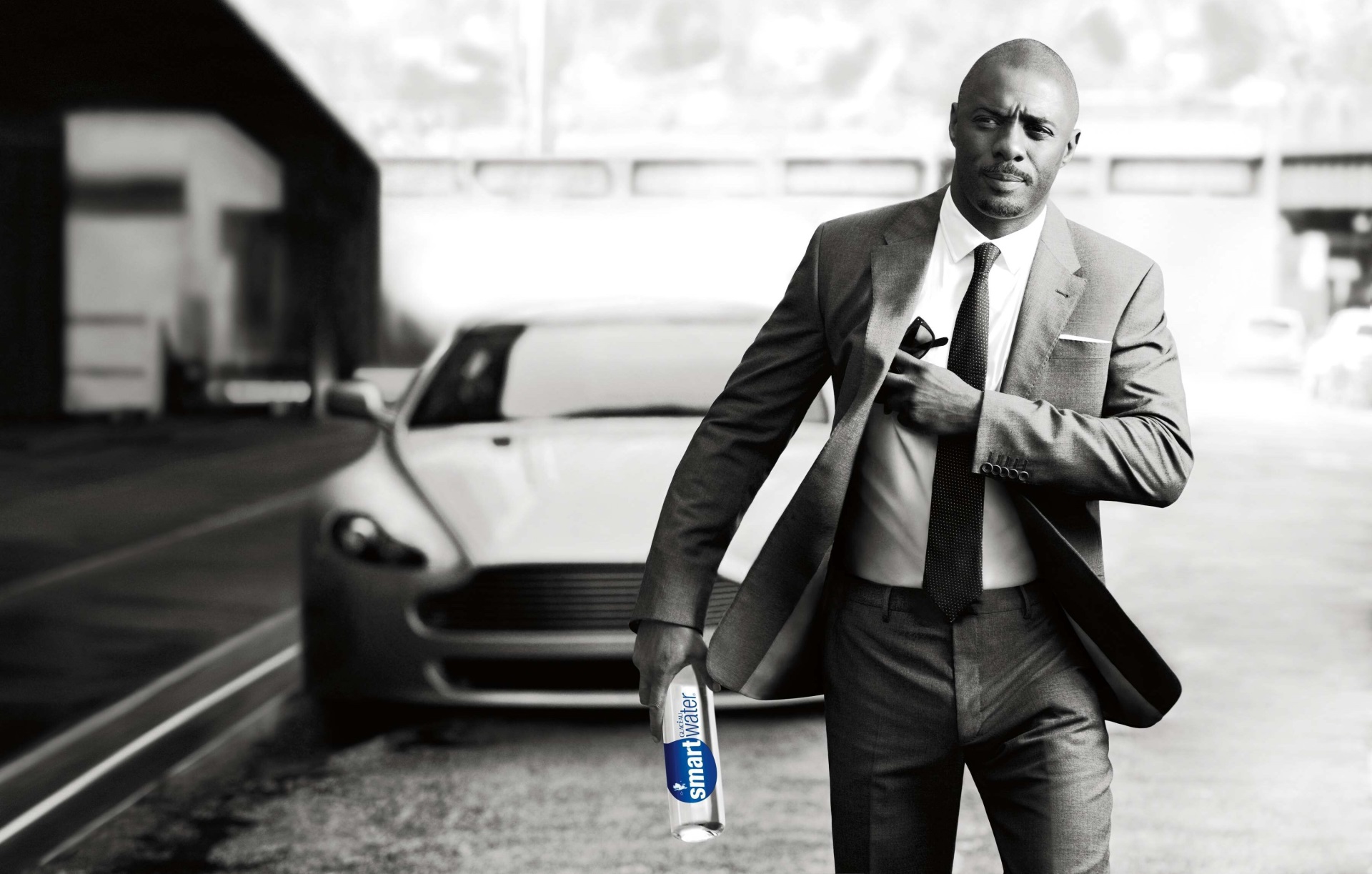 Idris Elba with Smartwater and Aston Martin HD Wallpaper