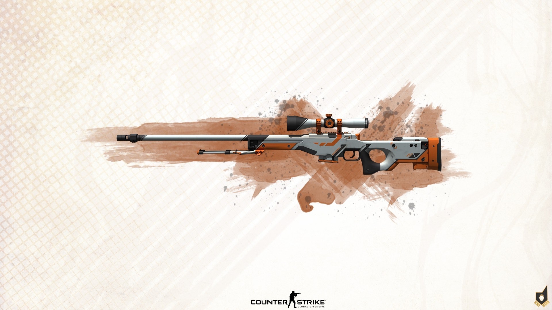 AWP Asiimov skin from Counter-Strike: Global Offensive HD Wallpaper
