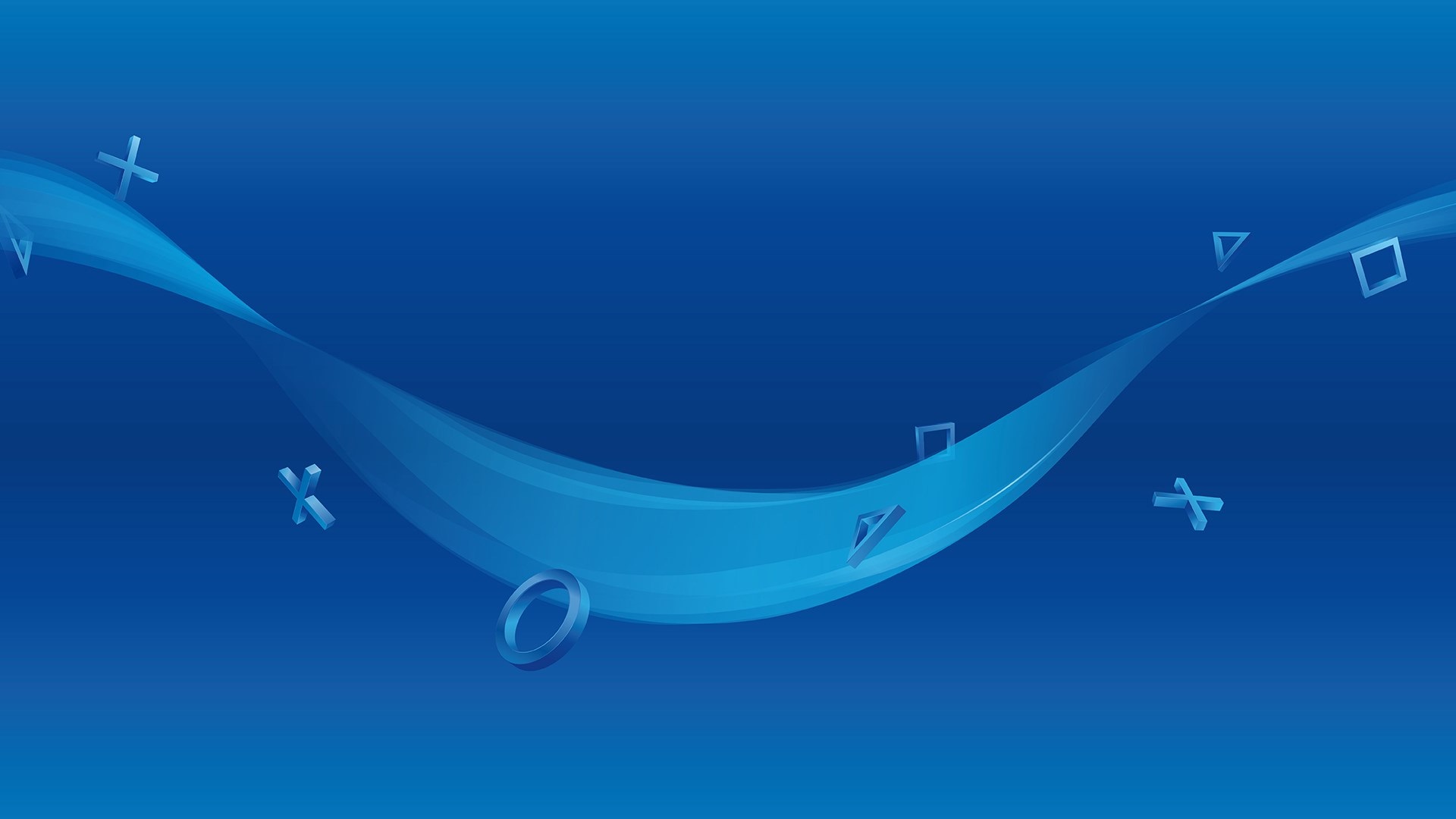 PlayStation Symbols on Blue Gradient Wave HD Wallpaper