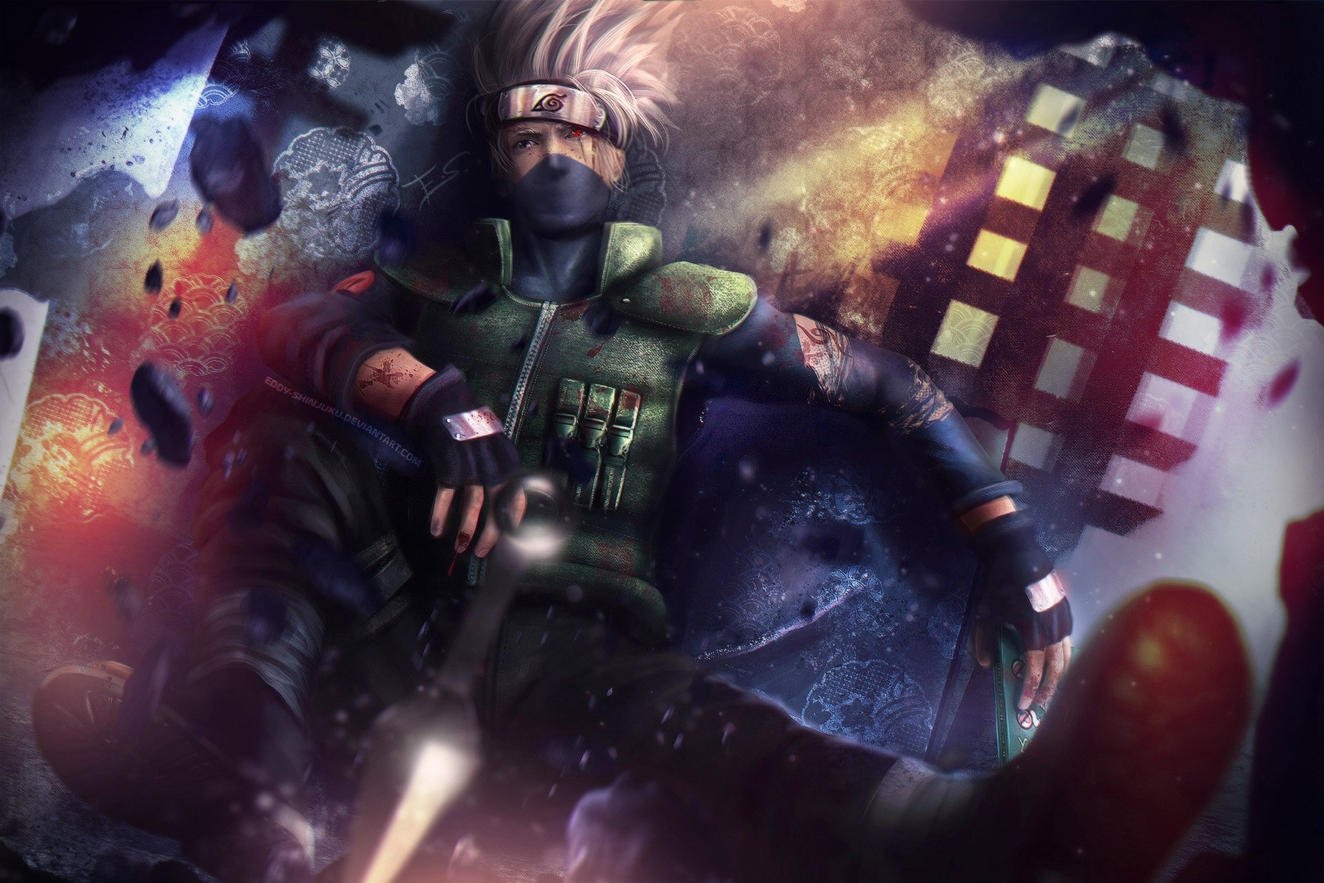 Kakashi Hatake Resting in Dramatic Light HD Wallpaper