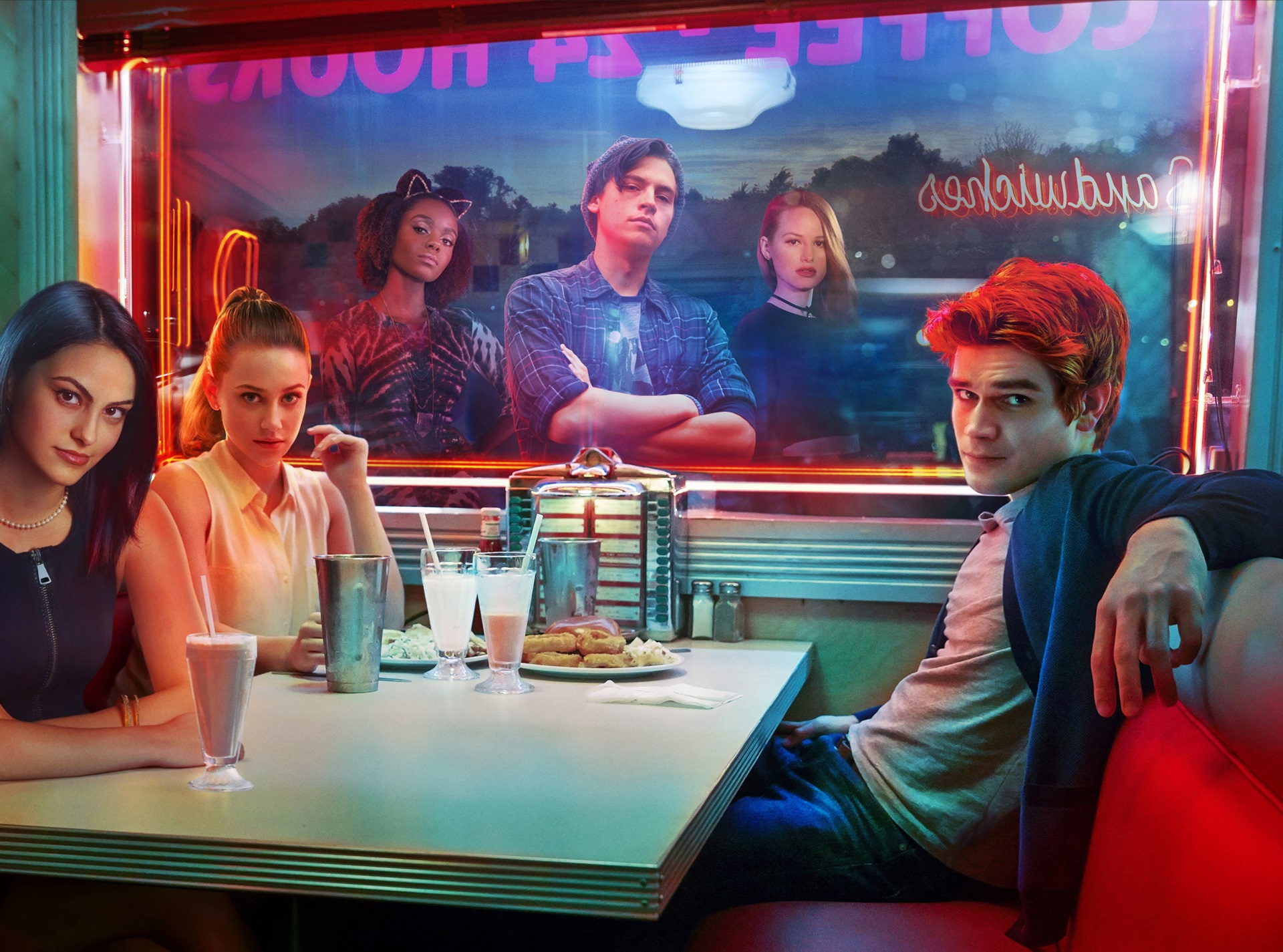 Riverdale characters in a diner HD Wallpaper